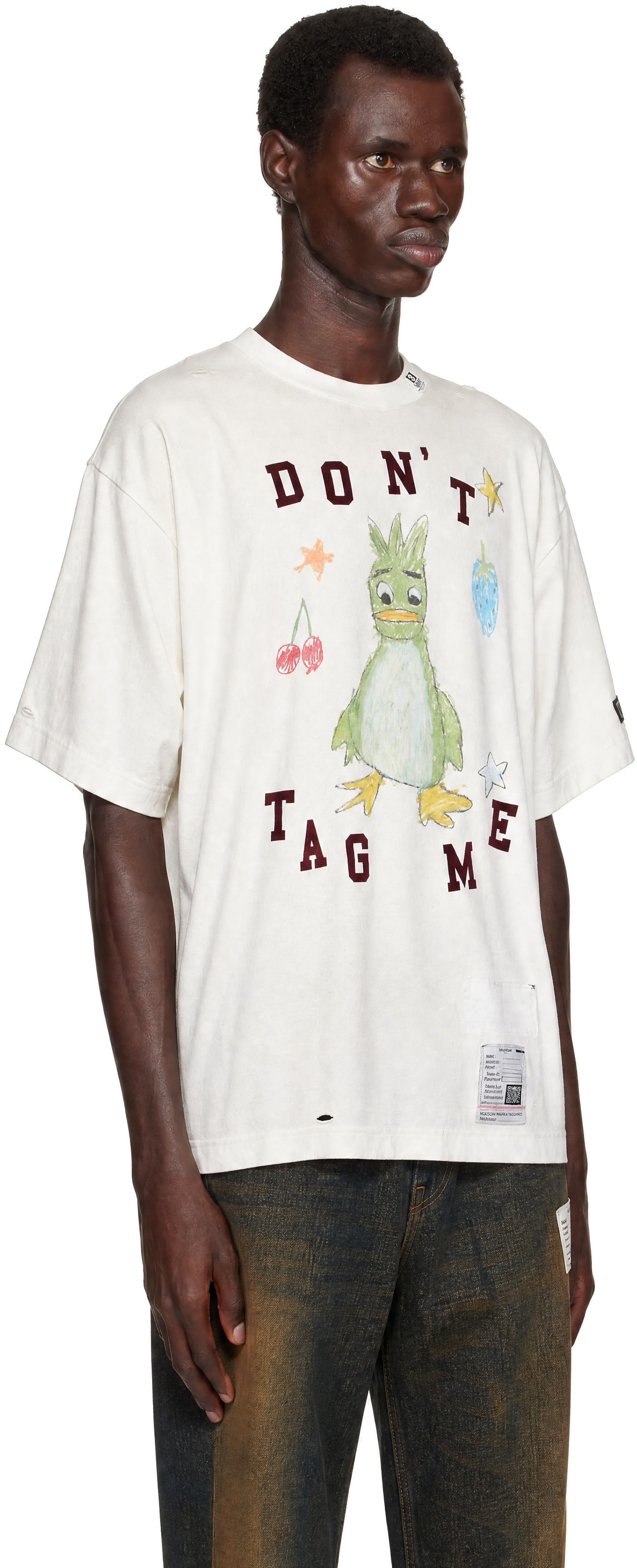 Maison MIHARA YASUHIRO - White Leon Doodle Printed T-shirt