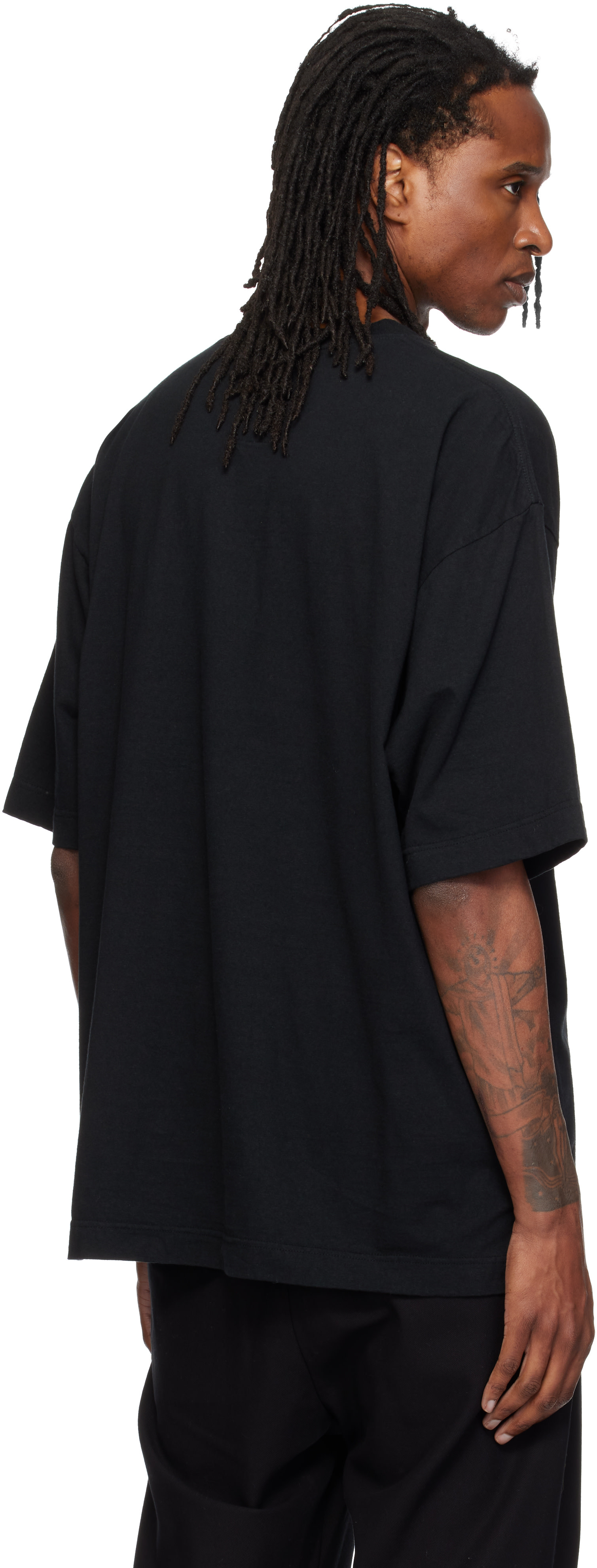 Maison MIHARA YASUHIRO: Black 'Don't Tag Me' Printed T-shirt | SSENSE