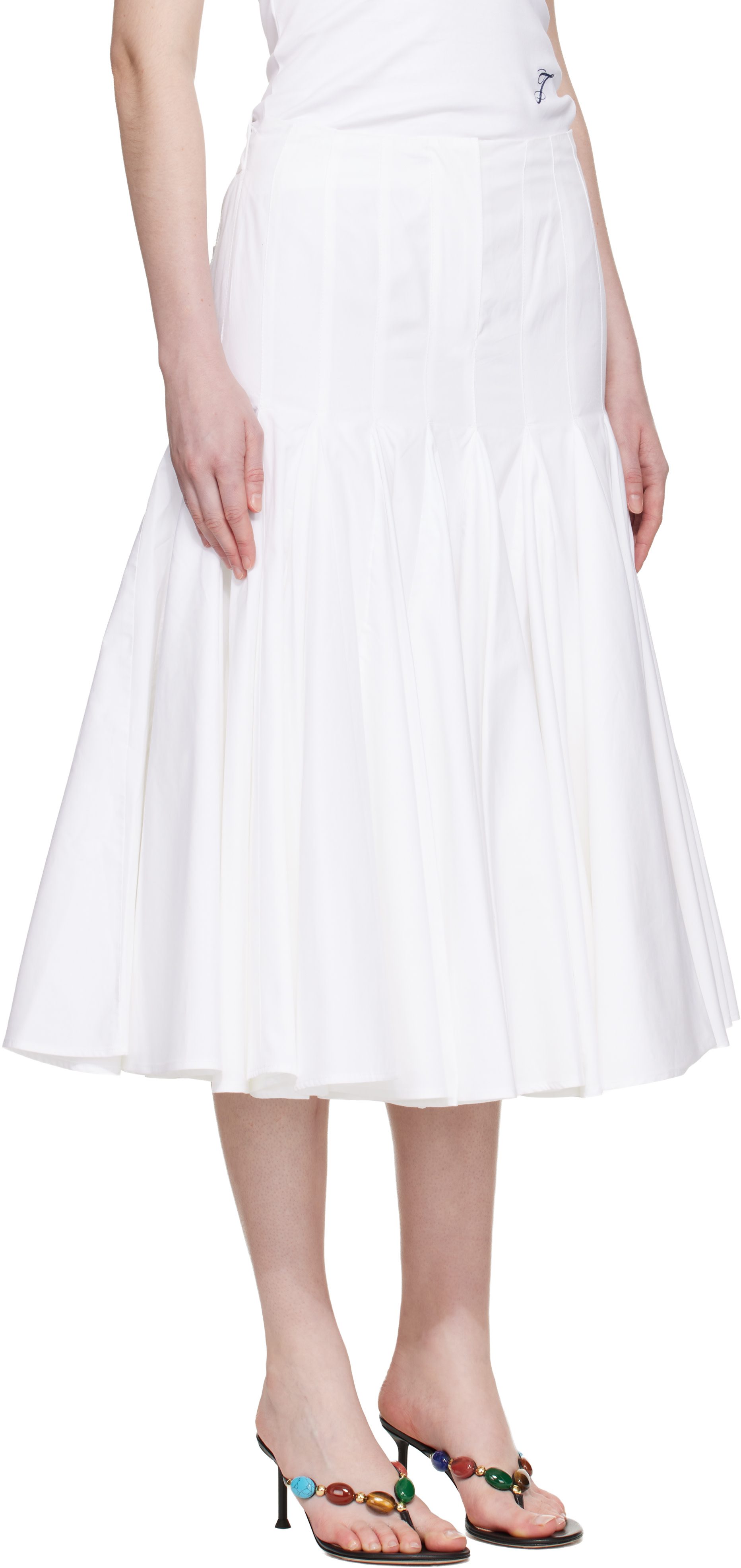 JACQUEMUS - Jupe midi Agave blanche - Plage
