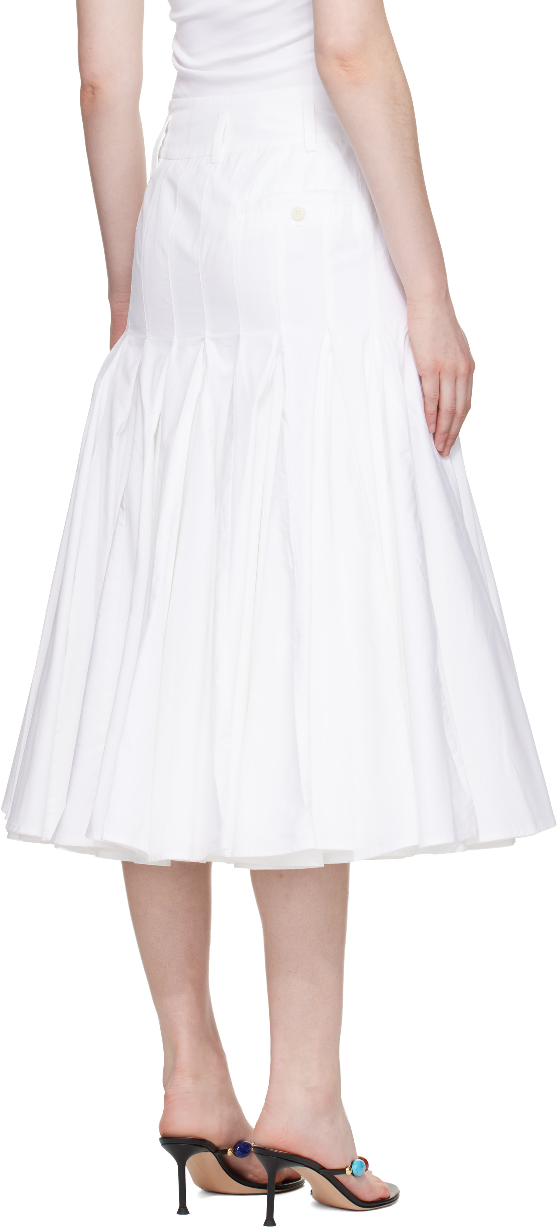 JACQUEMUS - Jupe midi Agave blanche - Plage