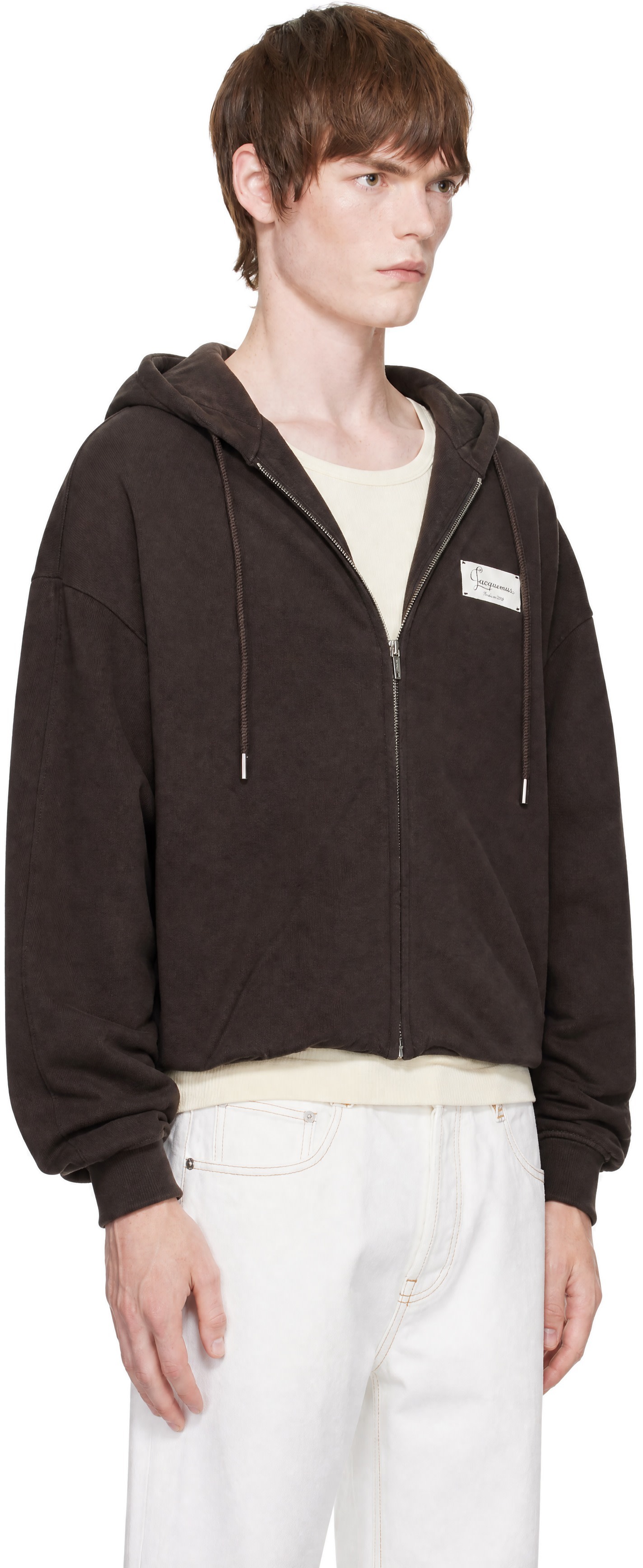 JACQUEMUS - Pull à capuche Montaigne brun