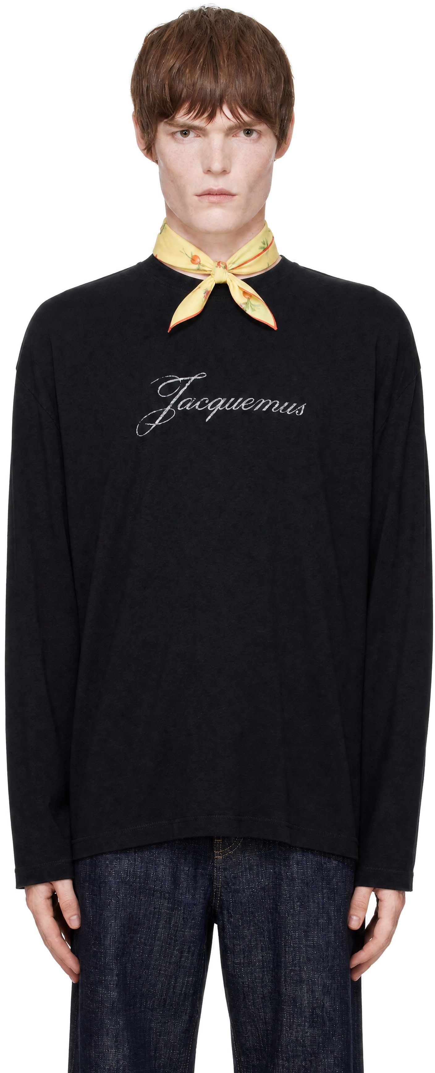 【美品】JACQUEMUS 長袖トップス JACQUEMUS: Black 'The Jacquemus long-sleeve' T-shirt | SSENSE