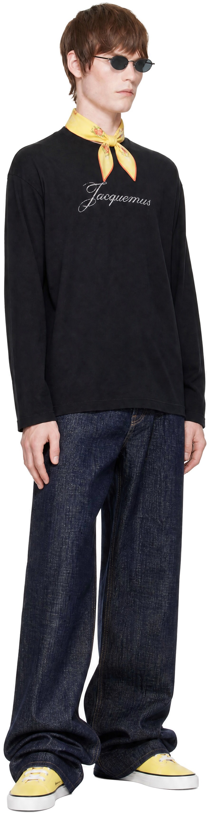 【美品】JACQUEMUS 長袖トップス JACQUEMUS: Black 'The Jacquemus long-sleeve' T-shirt | SSENSE