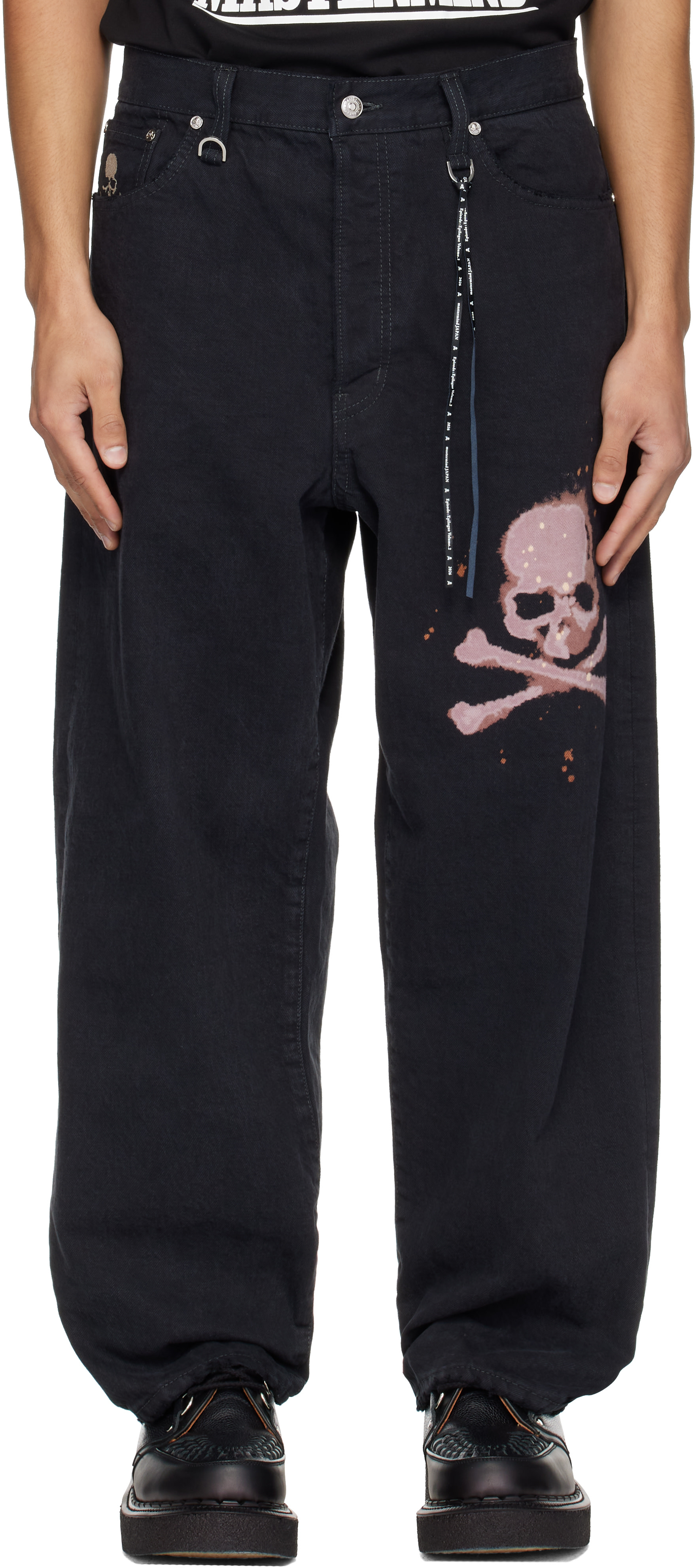 mastermind JAPAN - Jean ample MJ noir en denim