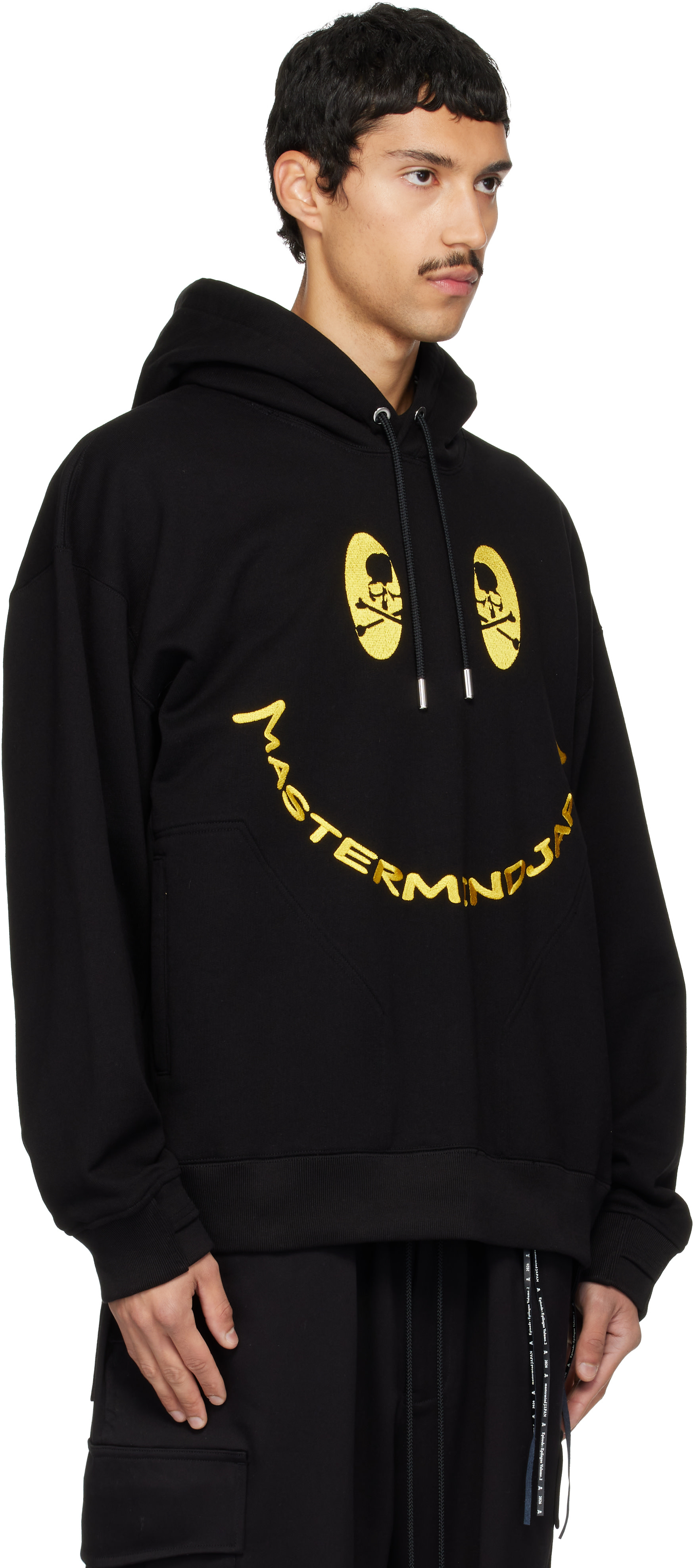 mastermind JAPAN - Pull à capuche noir à image de sourire