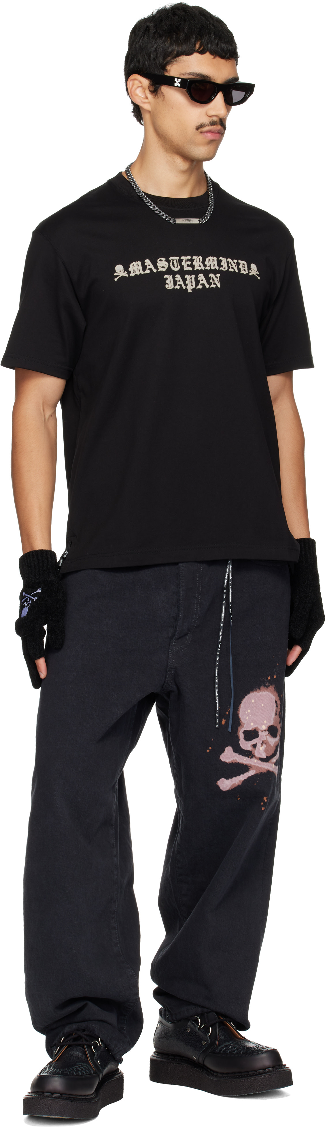 mastermind JAPAN: Black MJ Former OG S/S T-shirt | SSENSE