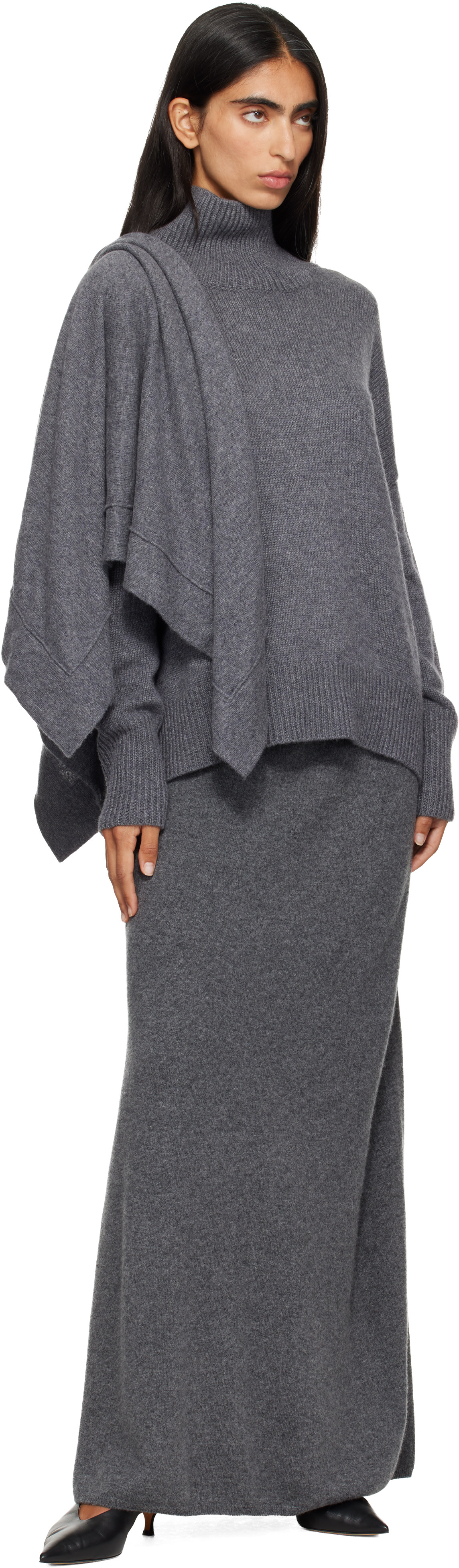 LISA YANG - Écharpe de style couverture Frieda grise