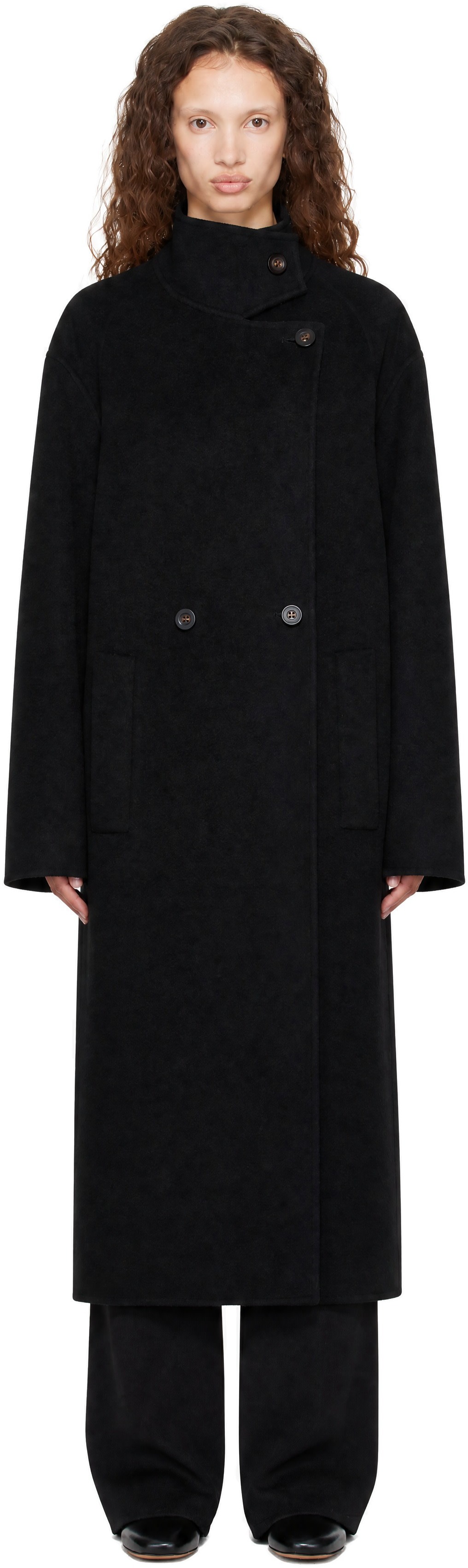 LISA YANG - Black Doublé Button Coat