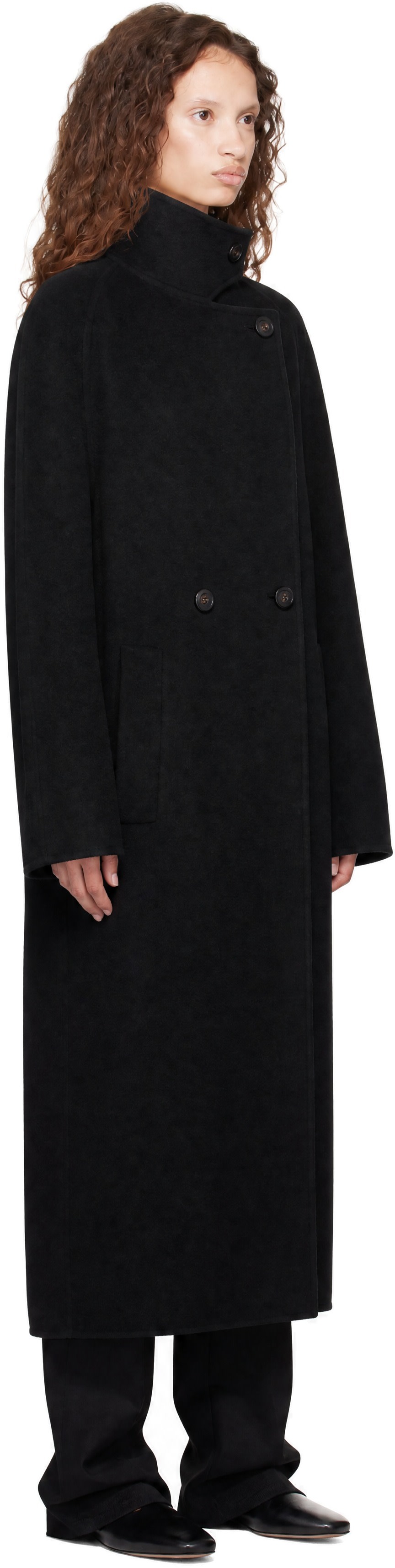 LISA YANG - Black Doublé Button Coat