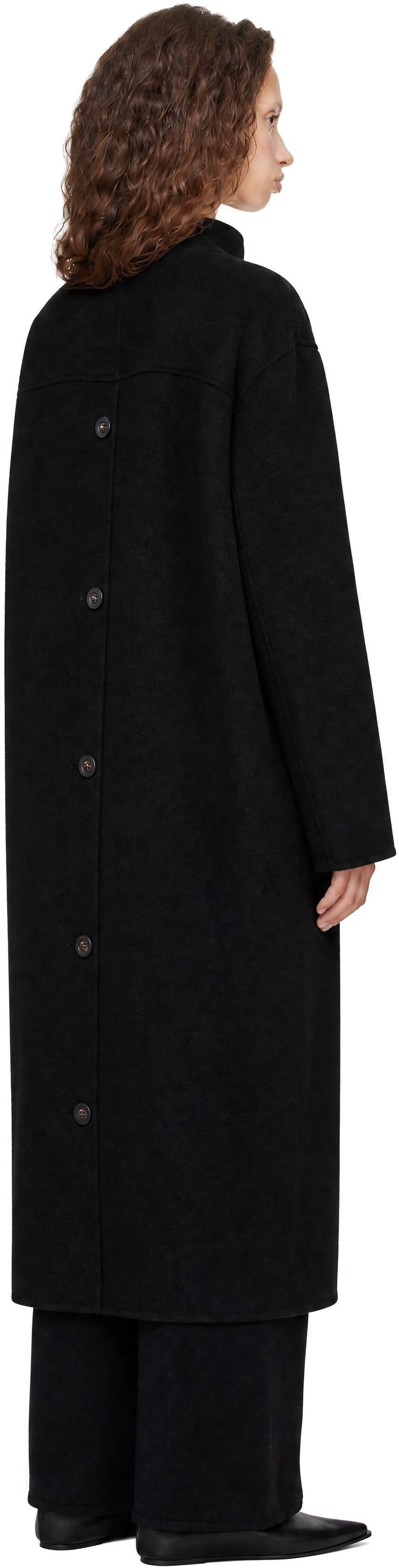LISA YANG - Black Doublé Button Coat