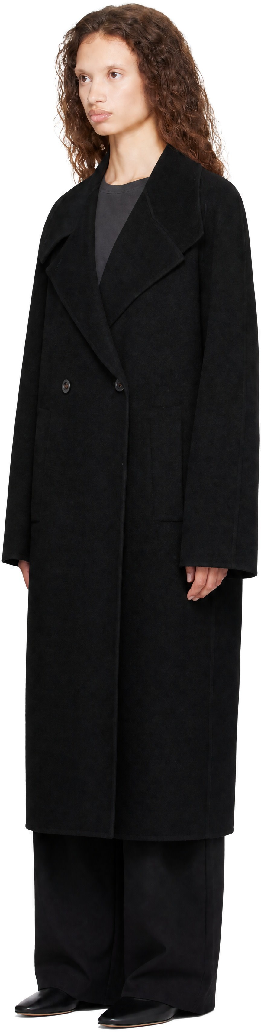 LISA YANG - Black Doublé Button Coat