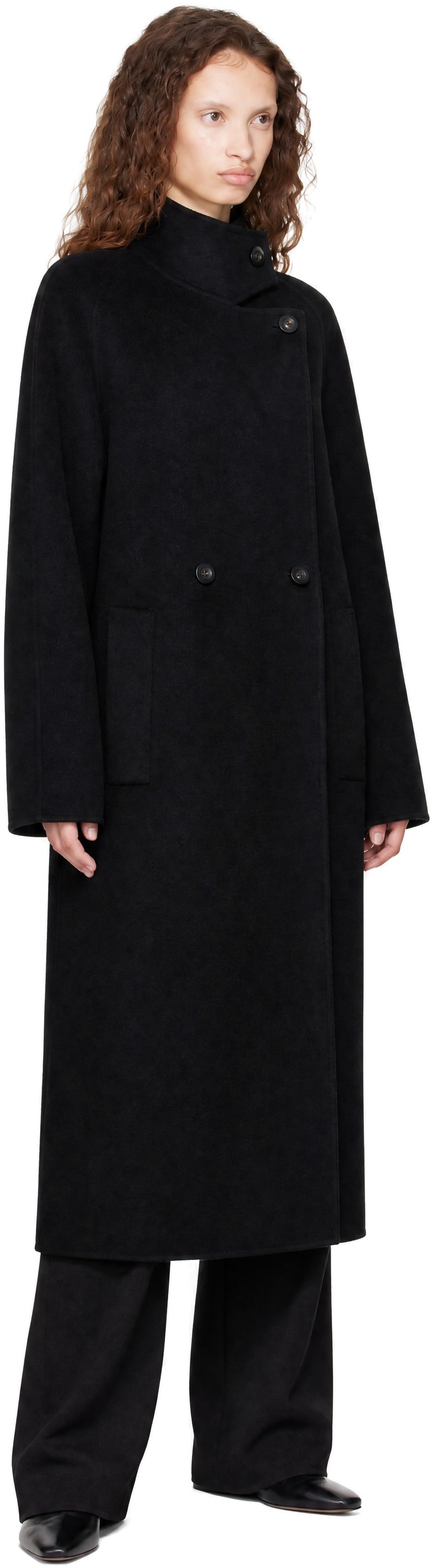 LISA YANG - Black Doublé Button Coat