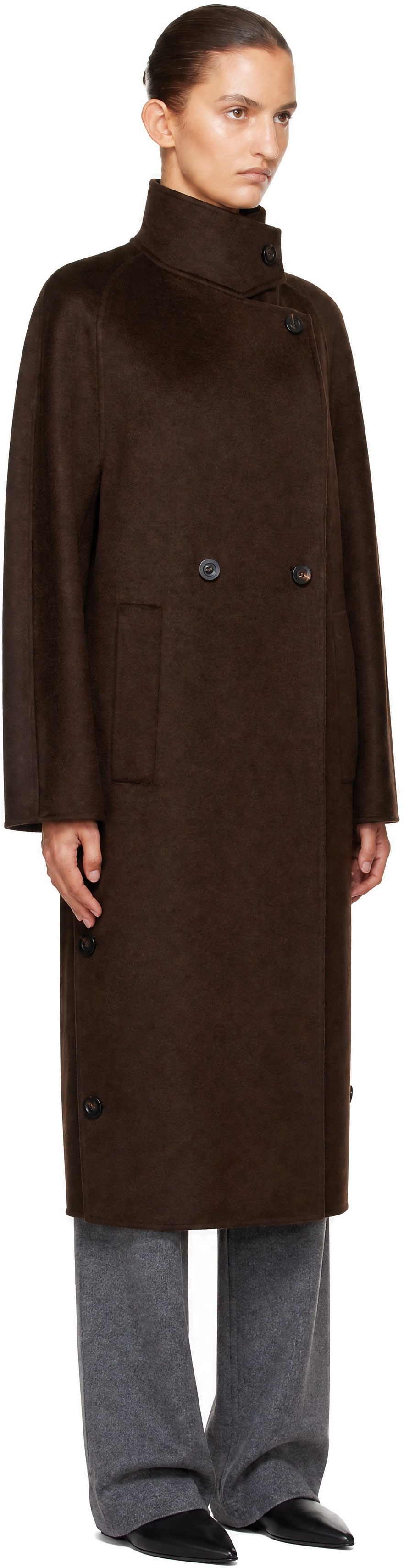 LISA YANG - Brown Doublé Button Coat