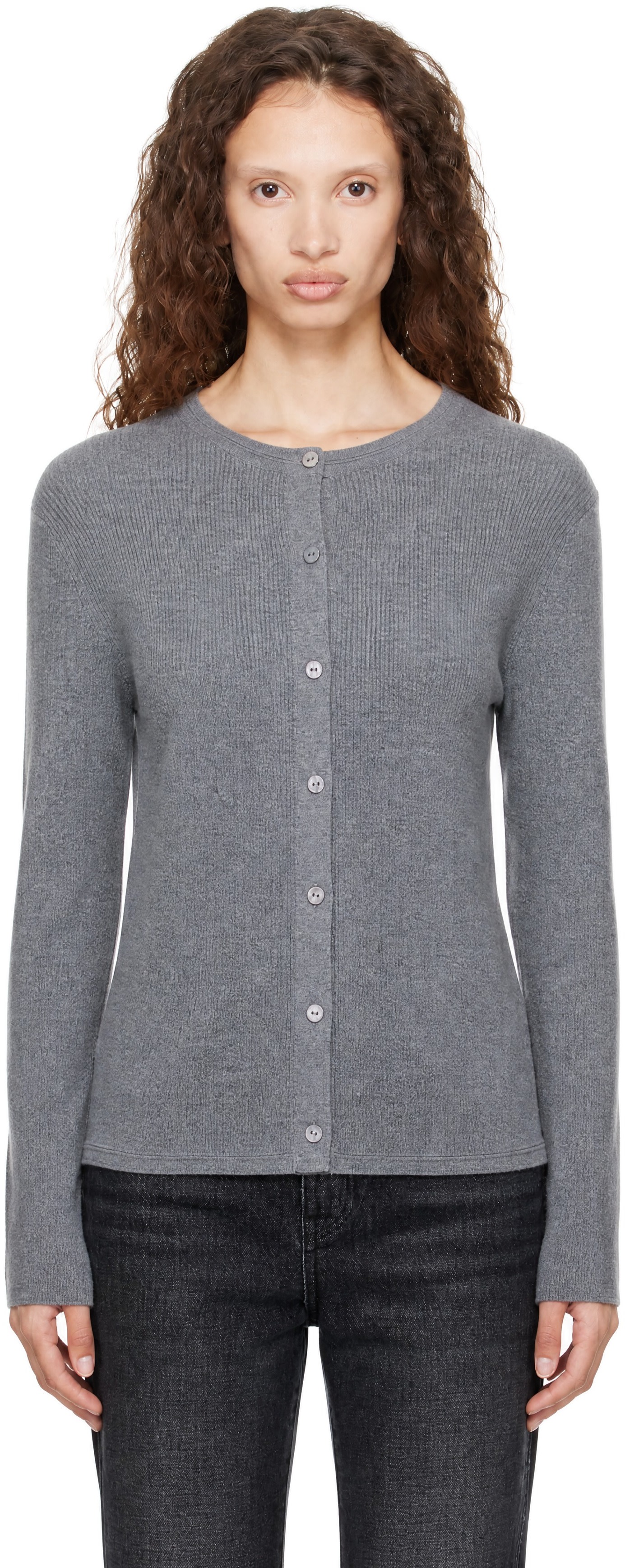 LISA YANG - Cardigan Abeena gris