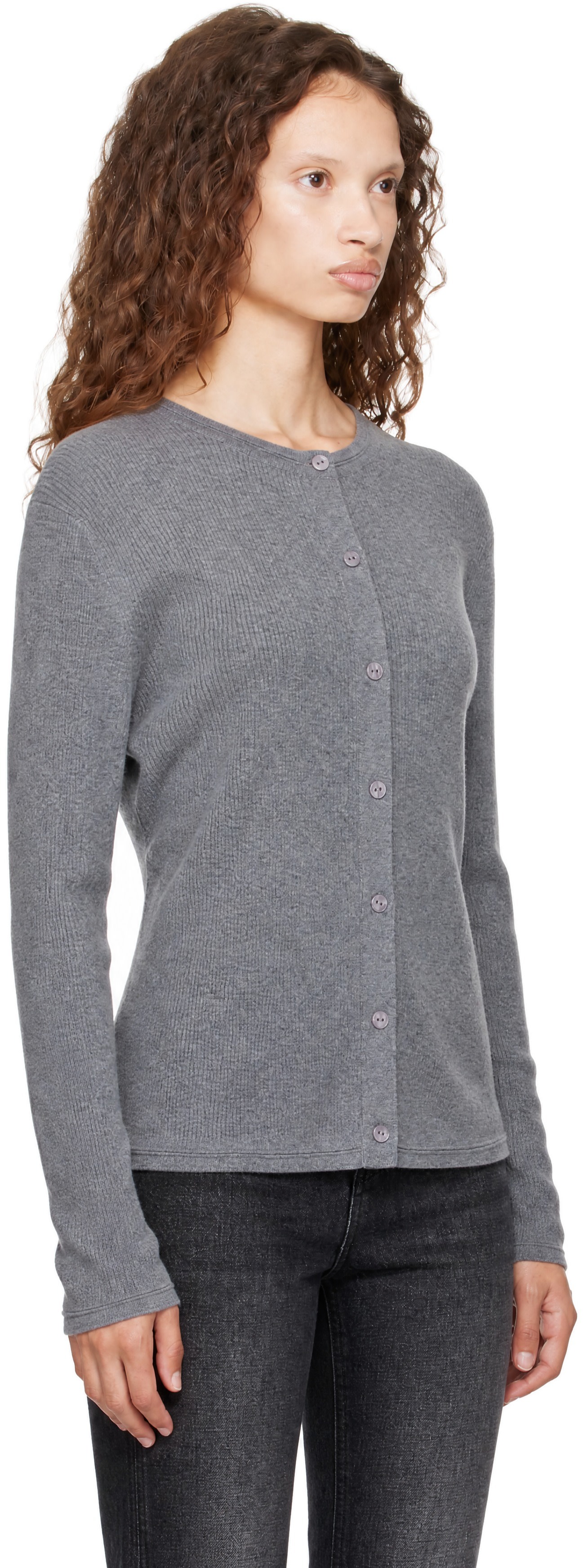 LISA YANG - Cardigan Abeena gris