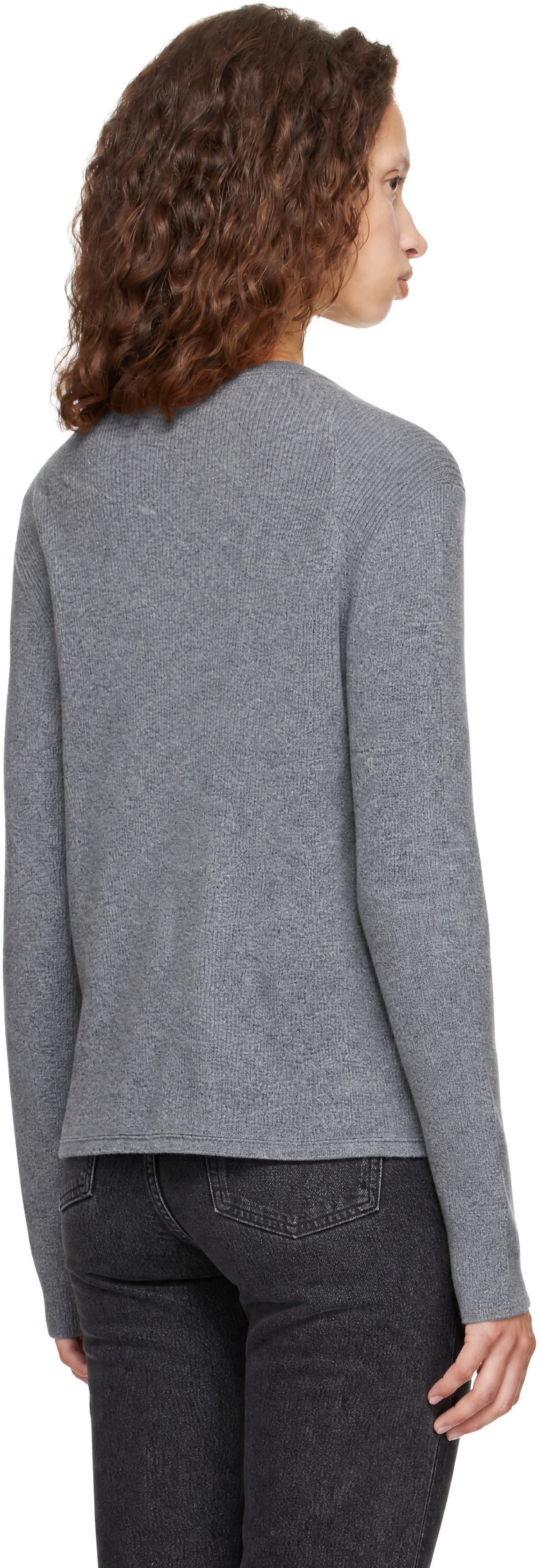 LISA YANG - Cardigan Abeena gris
