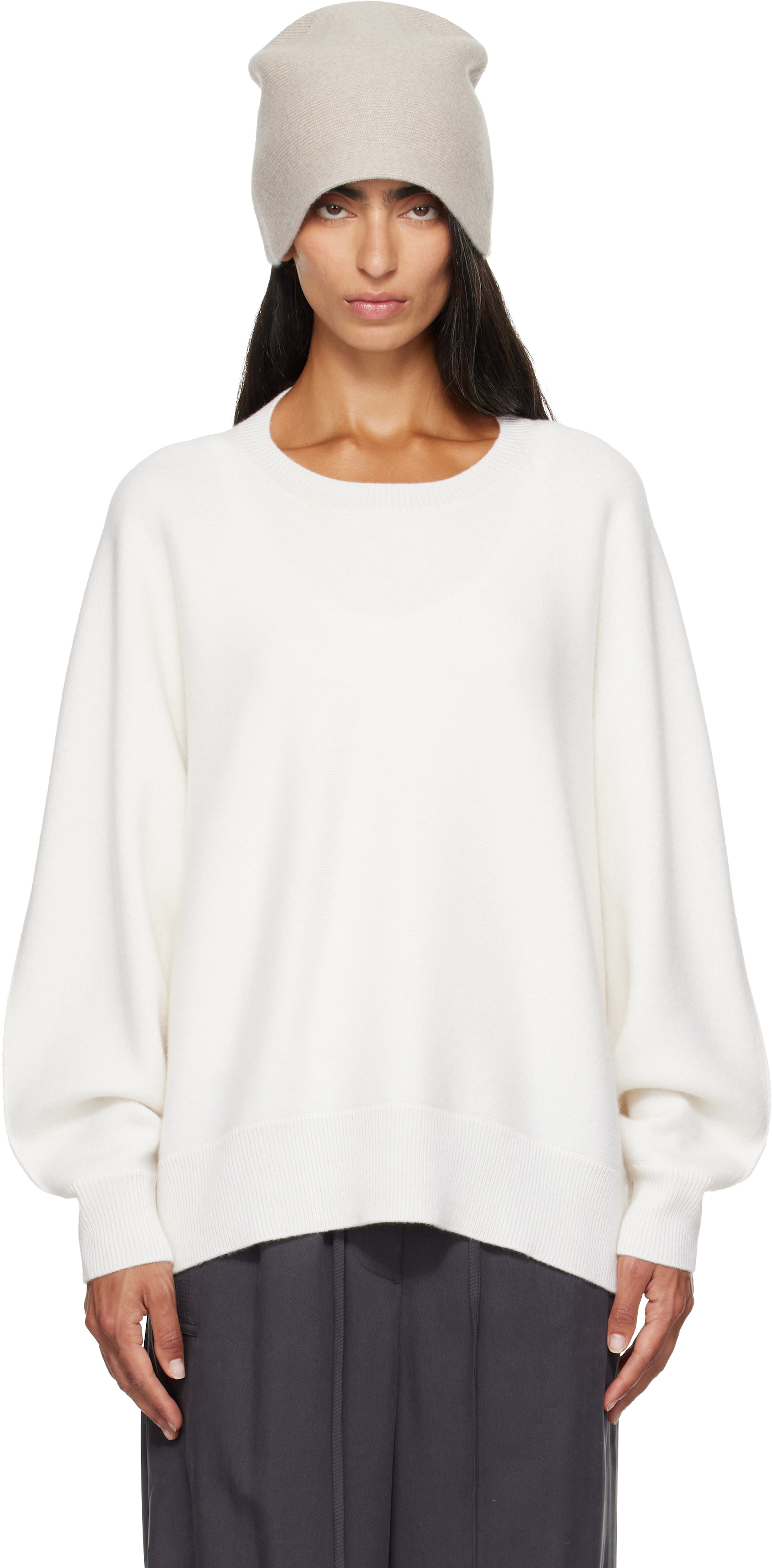 LISA YANG - Pull Haily blanc