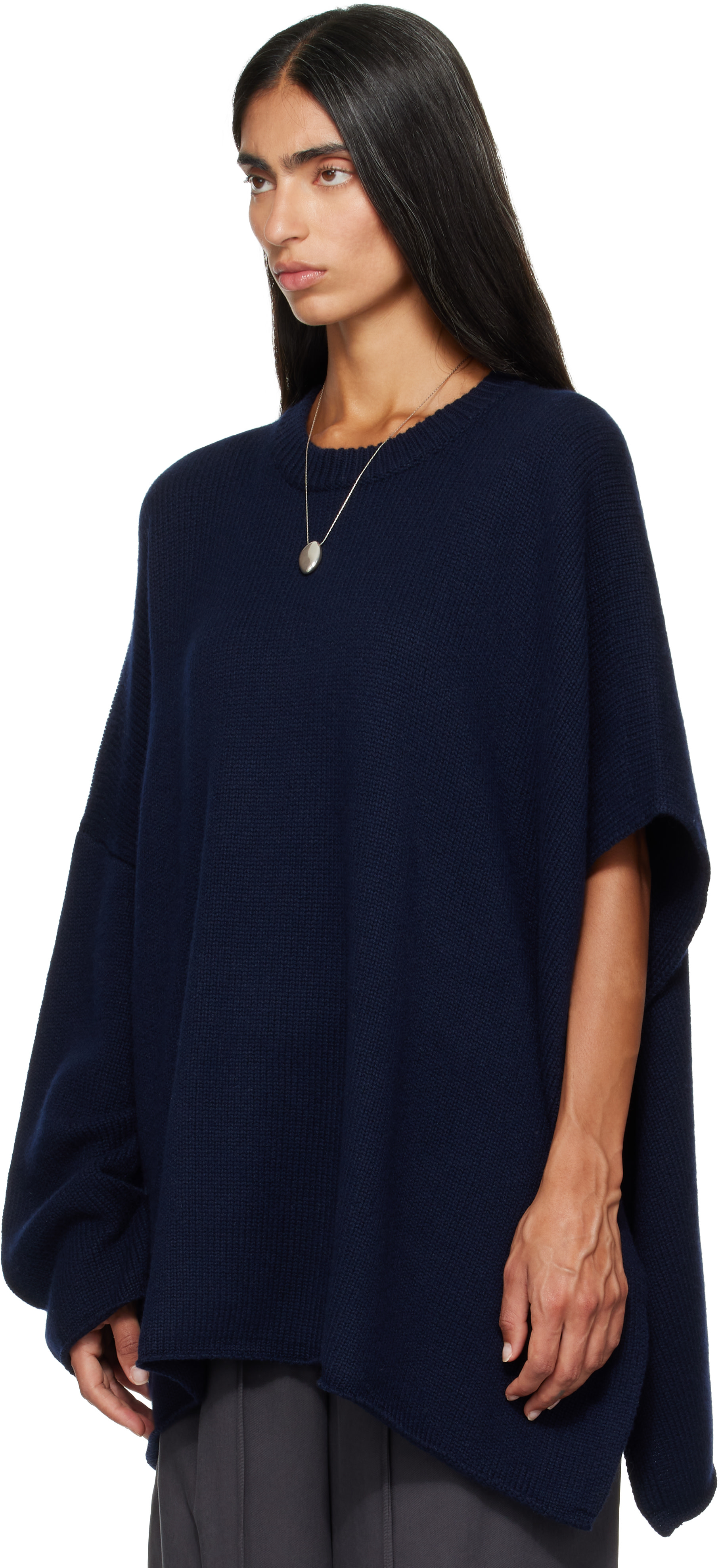 LISA YANG - Pull de style cape Din bleu marine