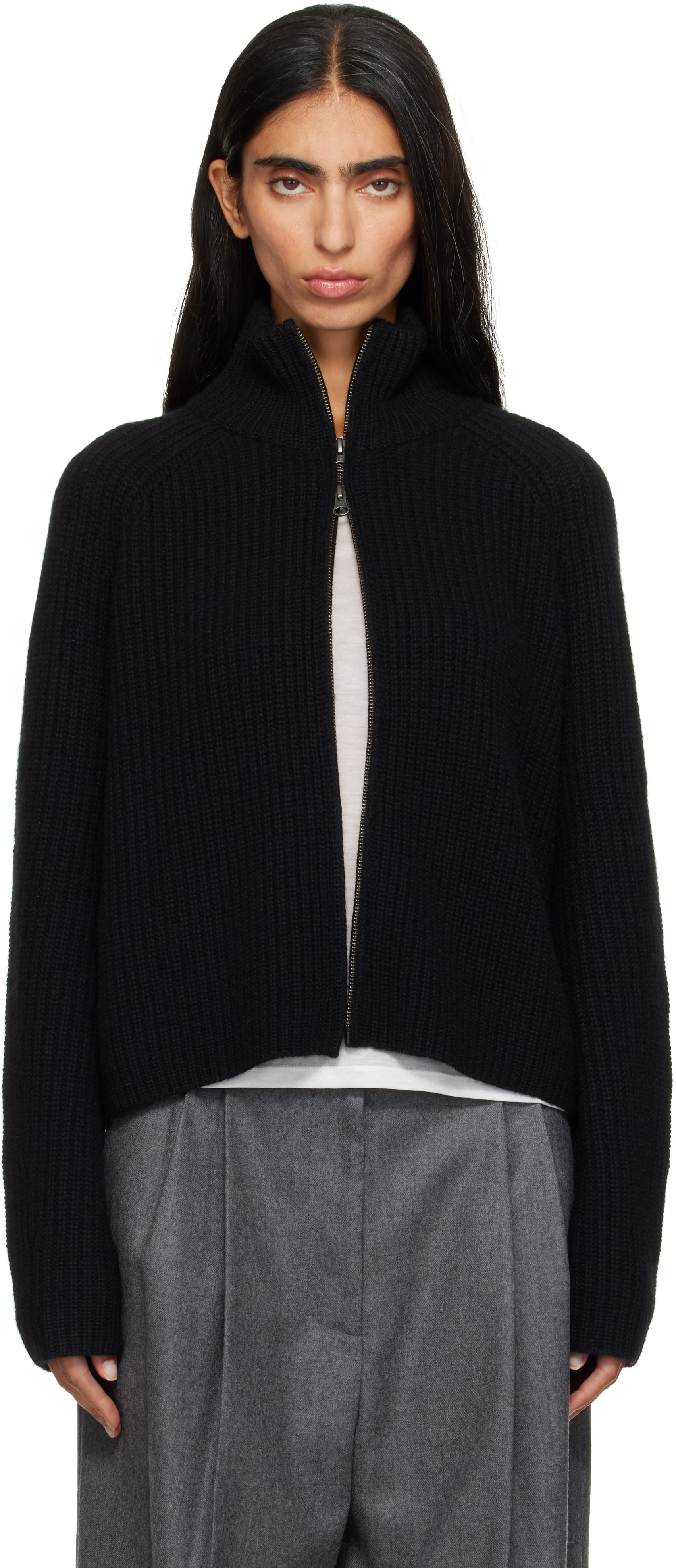 LISA YANG - Pull Sadie noir à glissière