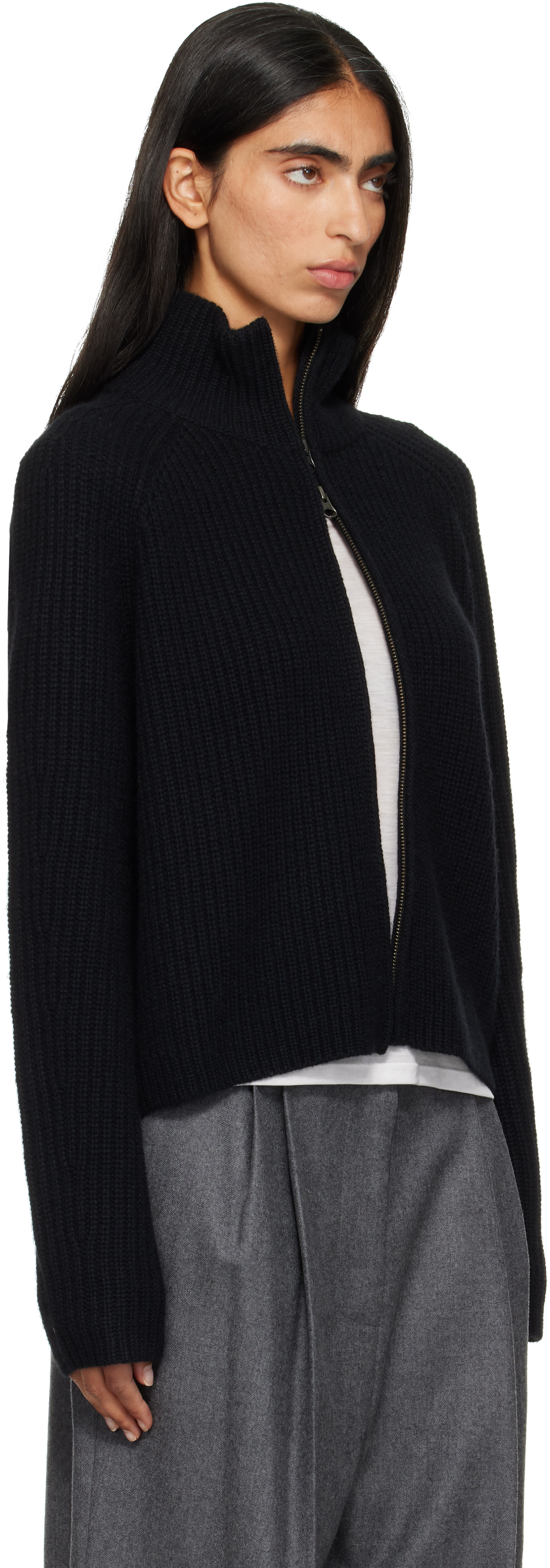 LISA YANG - Pull Sadie noir à glissière