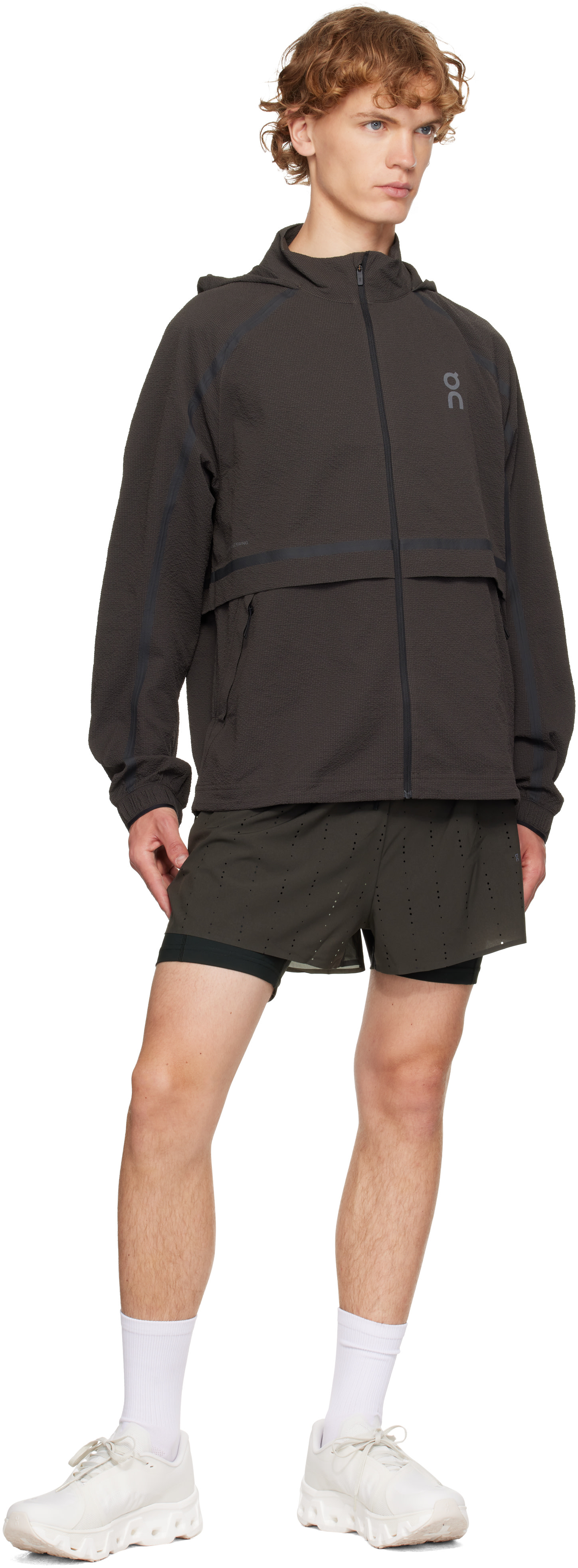 On - Blouson de course Performance Volt brun