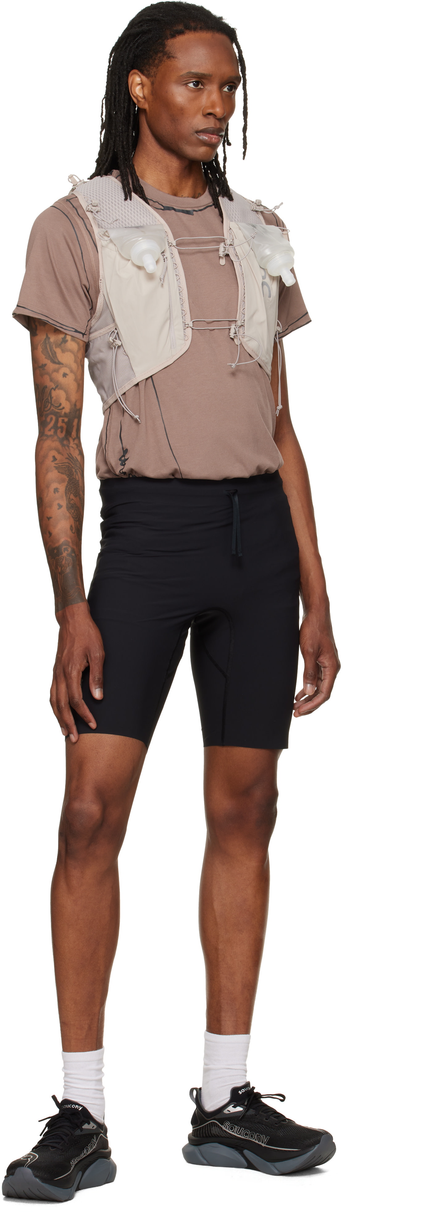 On - Short de course mi-cuisse Zero noir