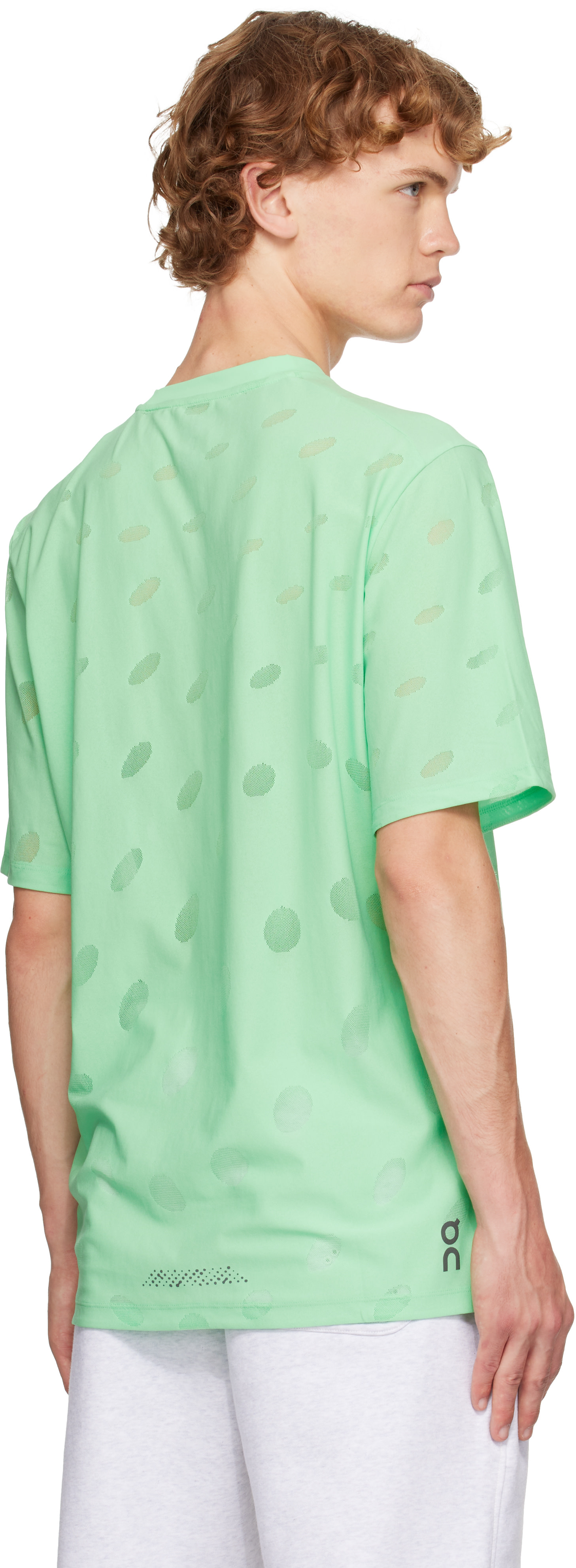 On - T-shirt de course Zero Breathe vert et blanc