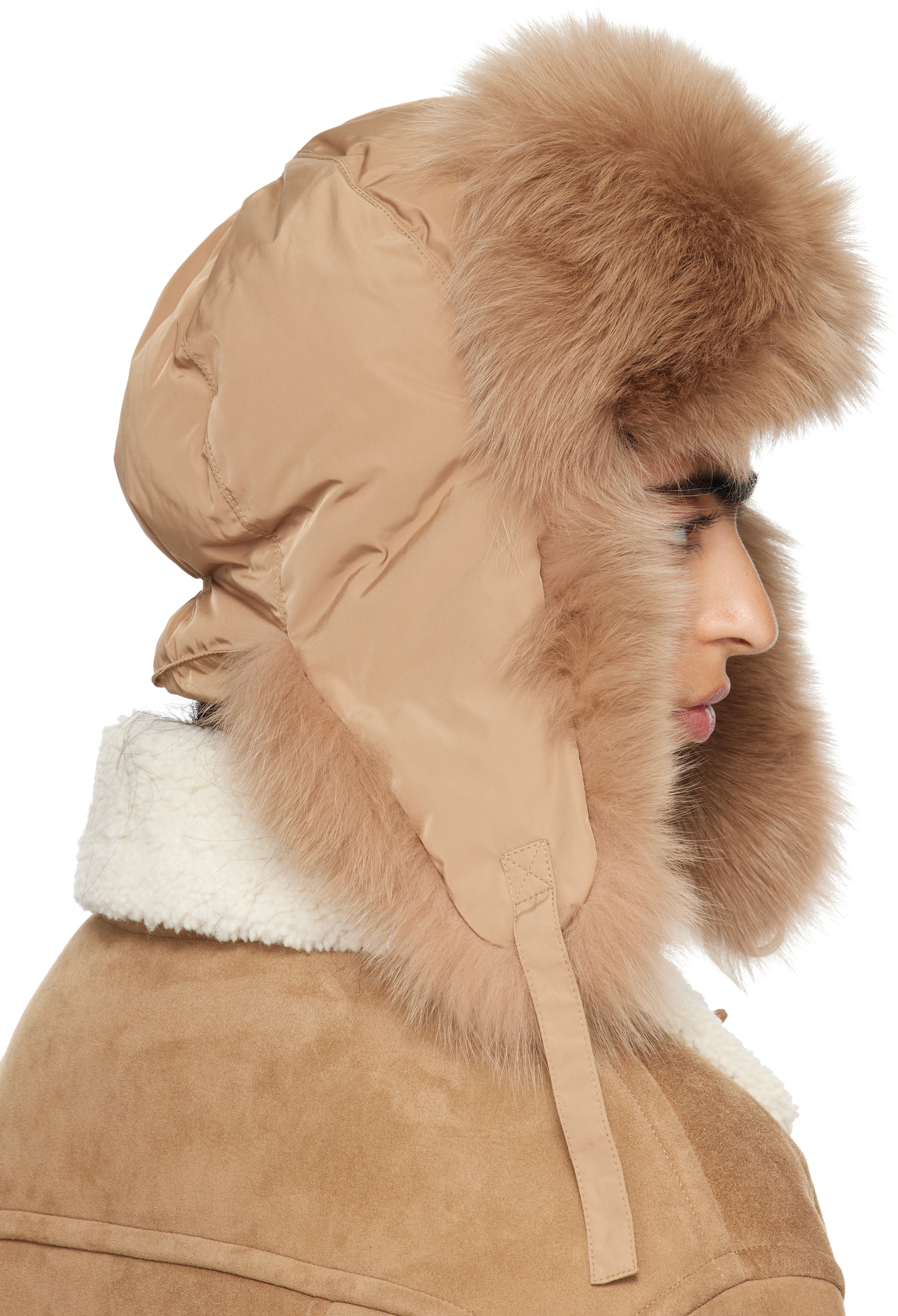 Yves Salomon: Beige Chapka Fur Hat | SSENSE