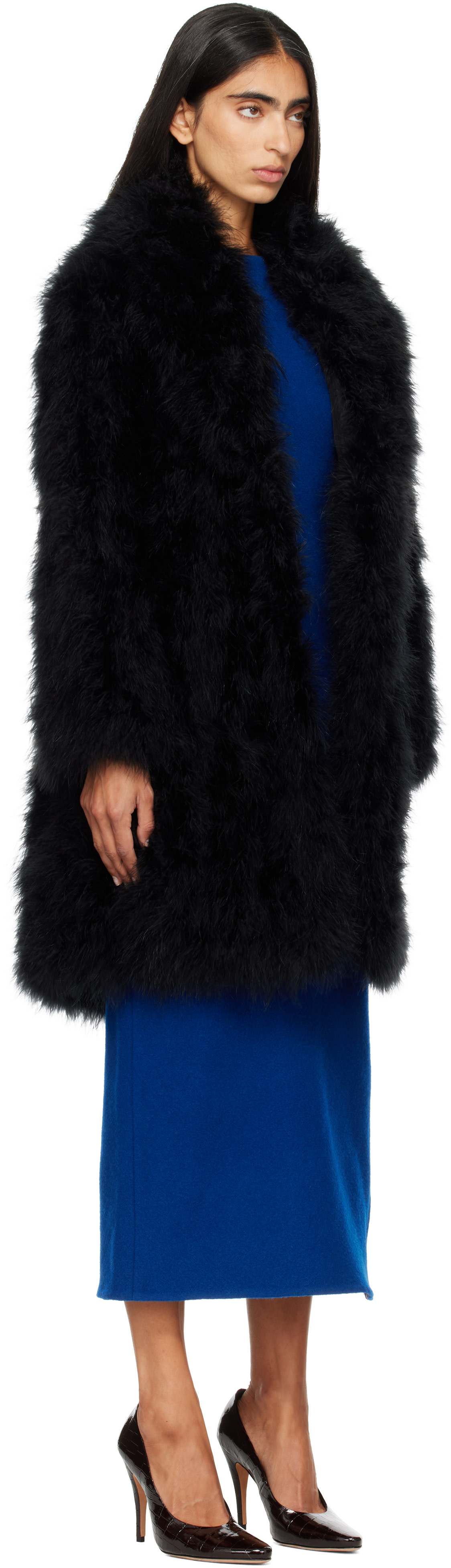 Yves Salomon: Black Feather Coat | SSENSE Yves Salomon: Black Feather Coat | SSENSE