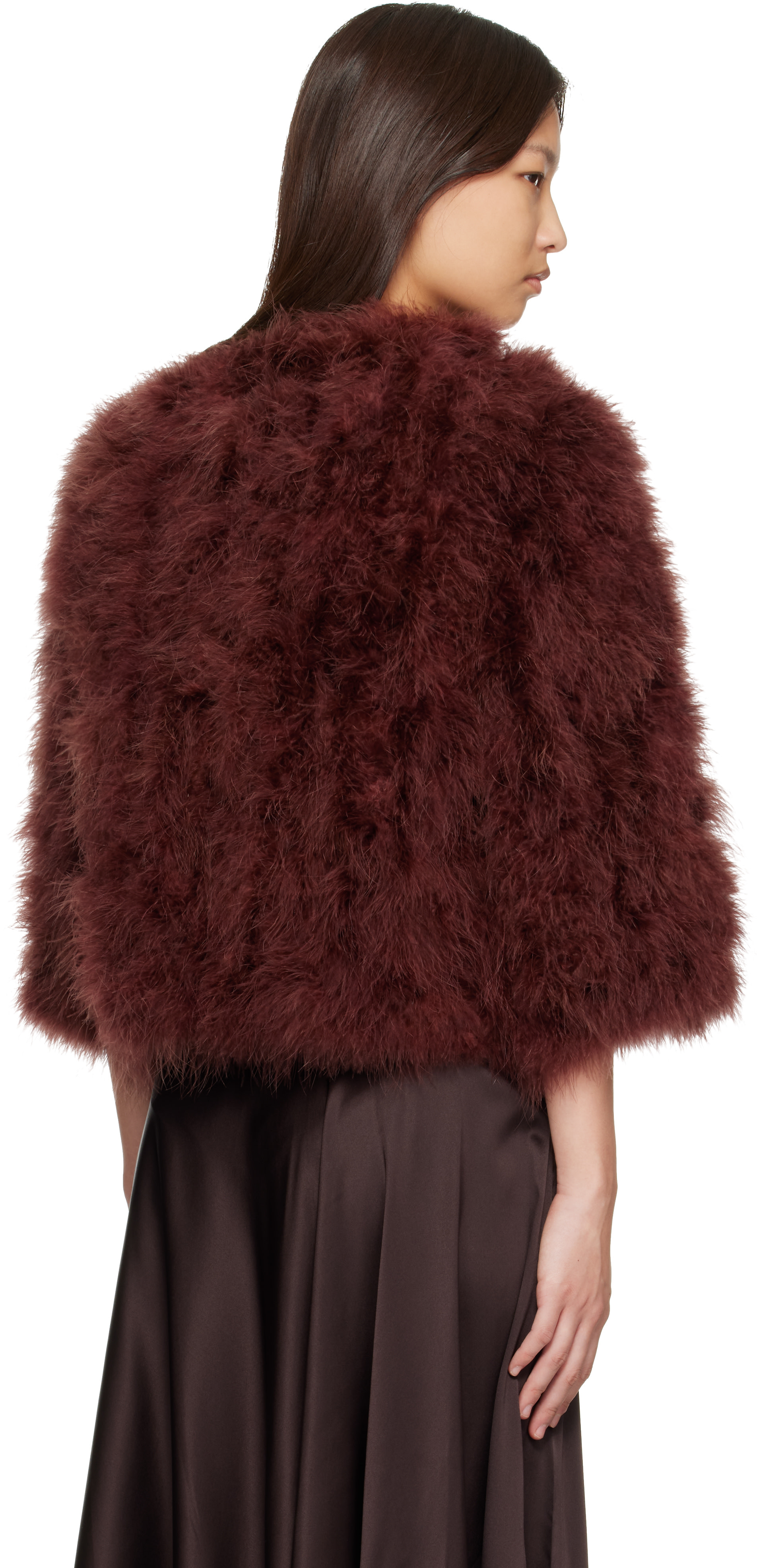 Yves Salomon - Brown Feather Jacket