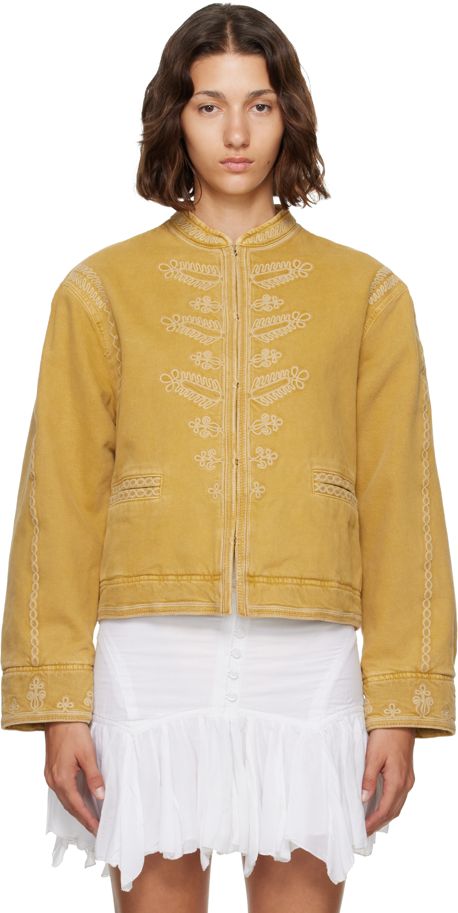 Isabel Marant Etoile: イエロー Emalia デニムジャケット | SSENSE 日本