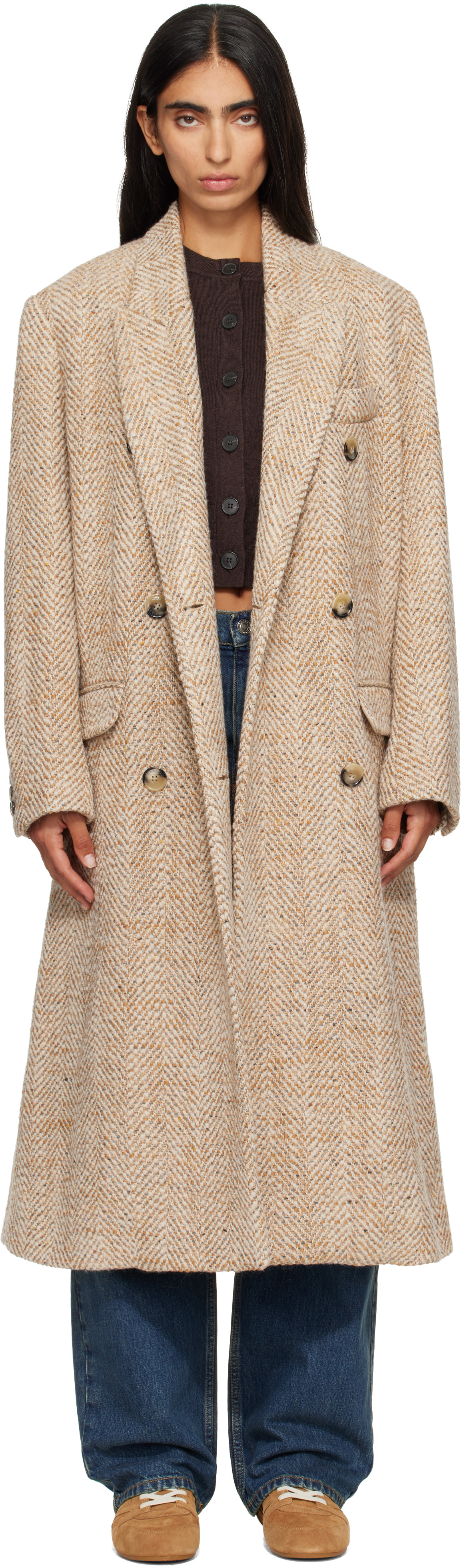 ISABEL MARANT ETOILEコート Isabel Marant Etoile: Beige Pilda Coat | SSENSE