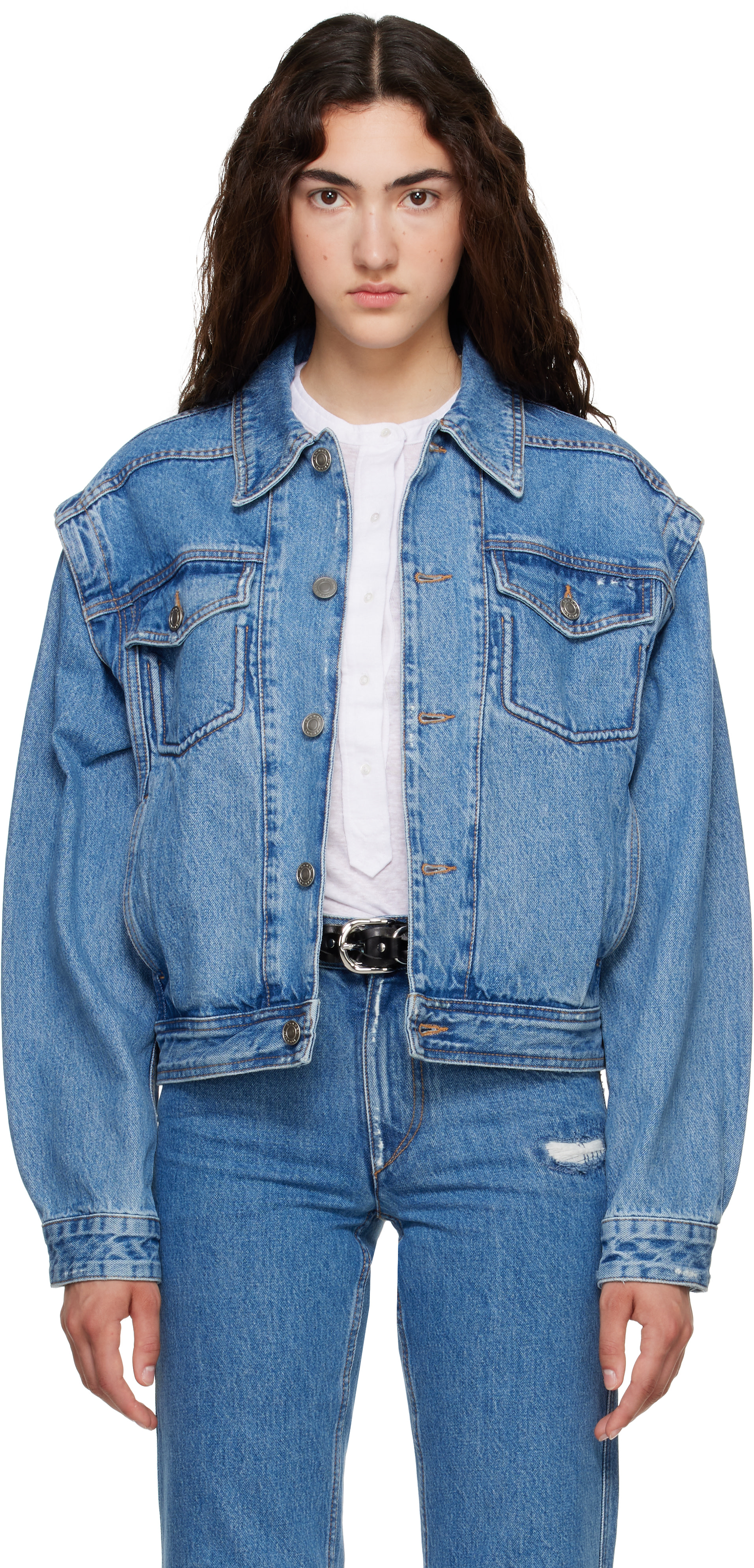 ISABEL MARANT ETOILE デニムジャケット Gジャン 長袖 Isabel Marant Etoile: Blue Zyma Denim Jacket | SSENSE