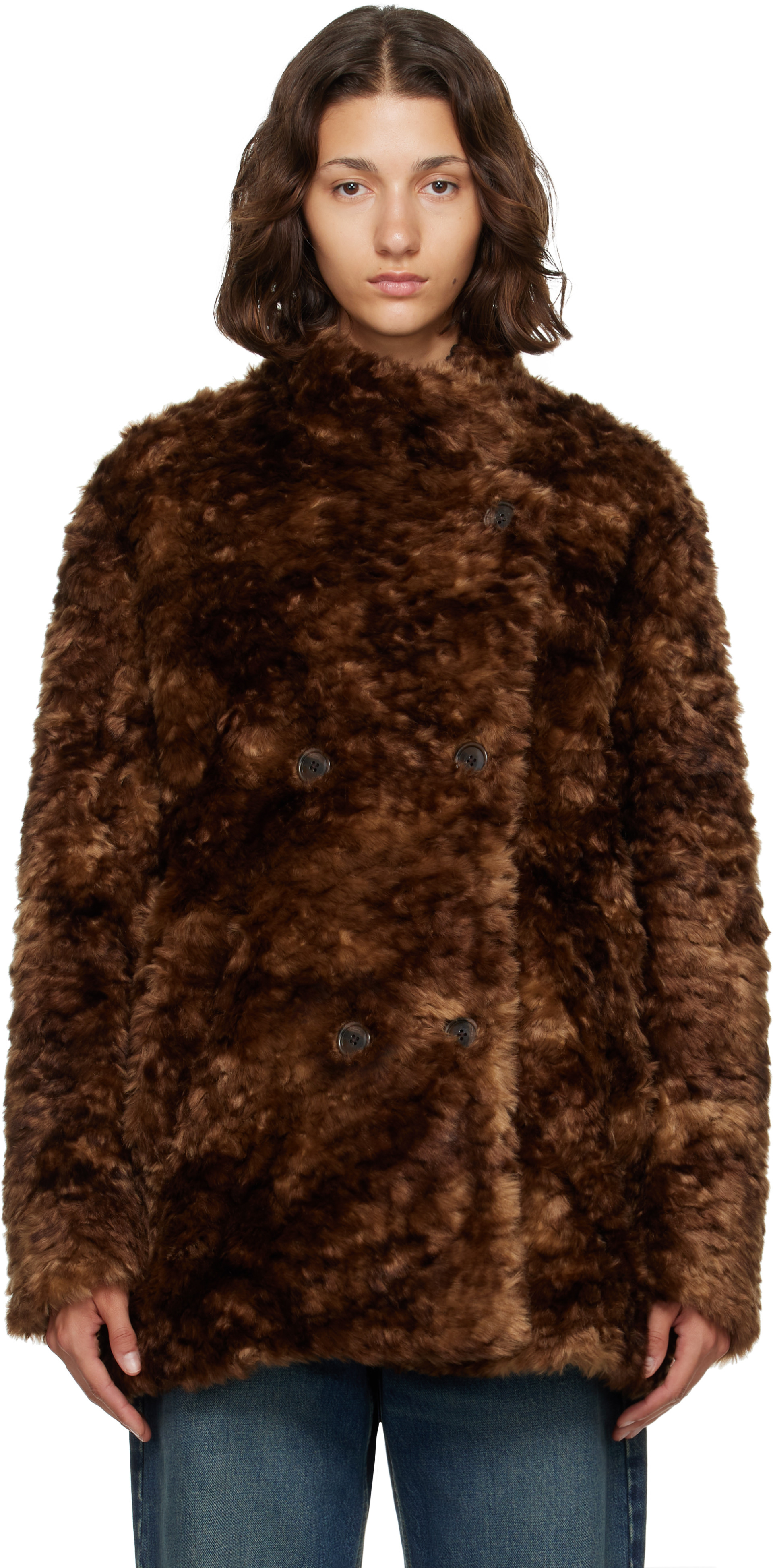 Isabel Marant Etoile: Brown Jya Faux-Fur Coat | SSENSE