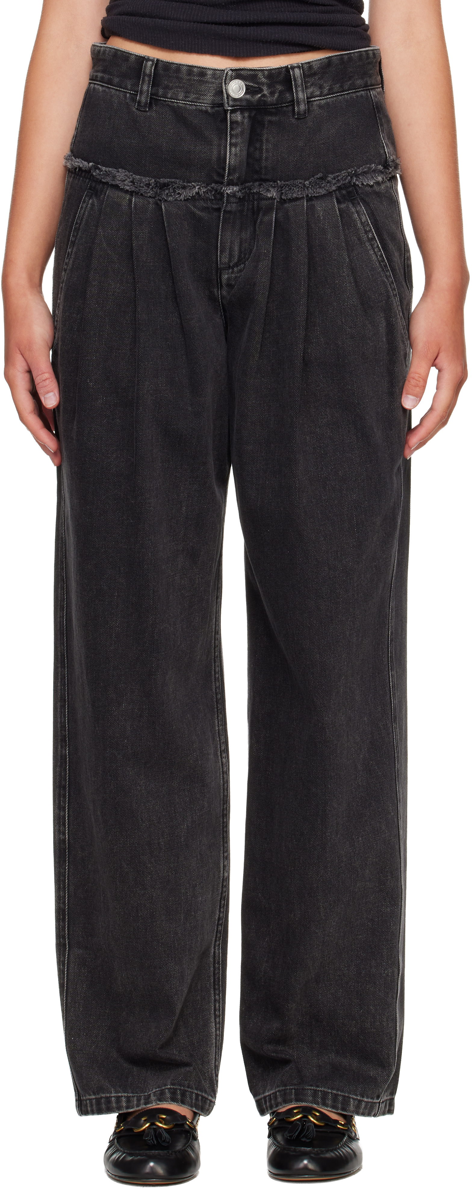 ti！ISABEL MARANT ETOILE Isabel Marant Etoile: Black Iniza Jeans | SSENSE
