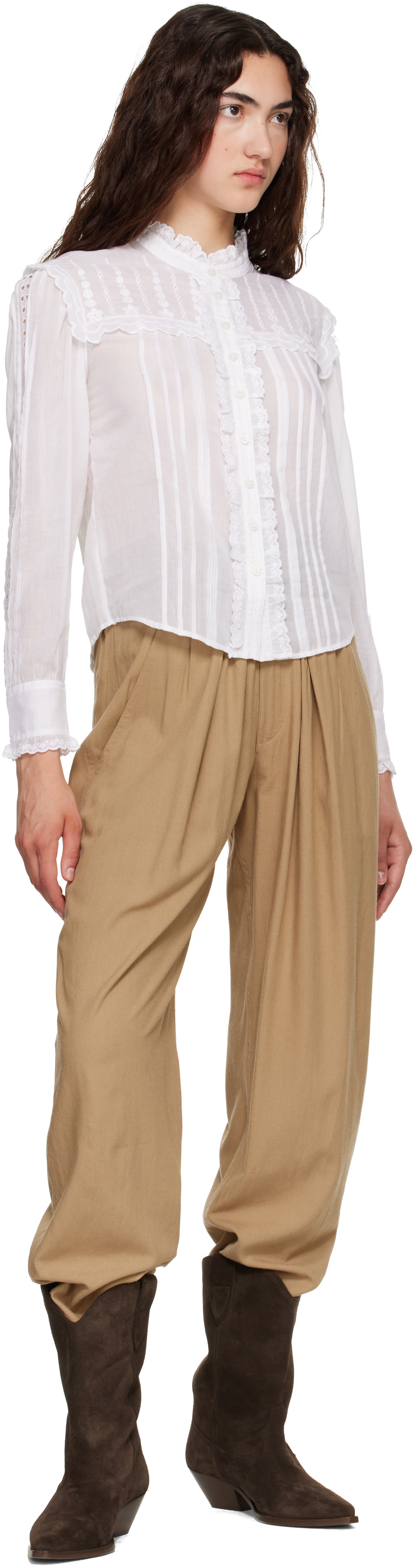 Isabel Marant Etoile - Pantalon Celia brun clair