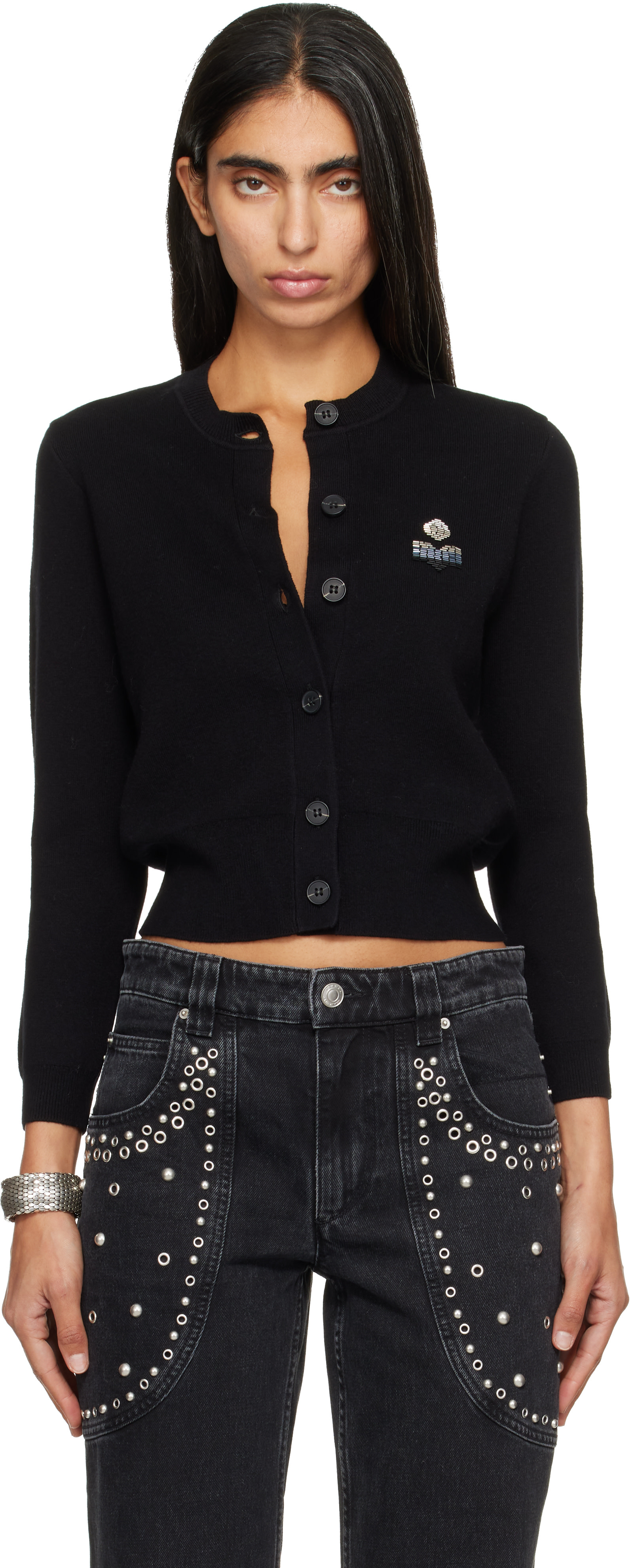 Isabel Marant Etoile: Black Kemal Cardigan | SSENSE Denmark
