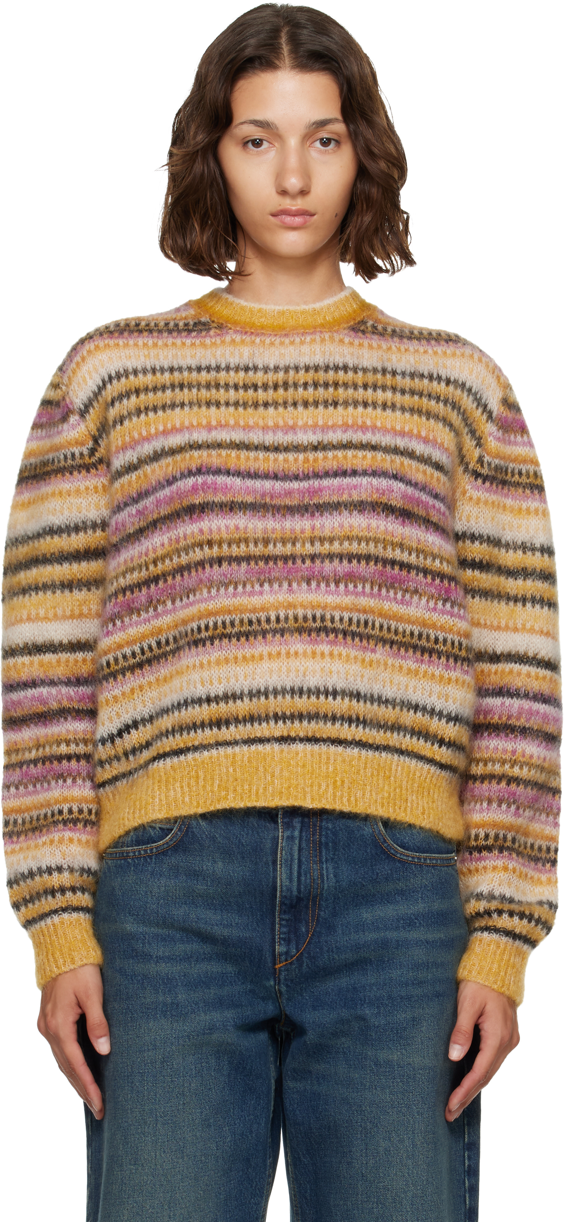 Isabel Marant Etoile - Pull Morine jaune et rose