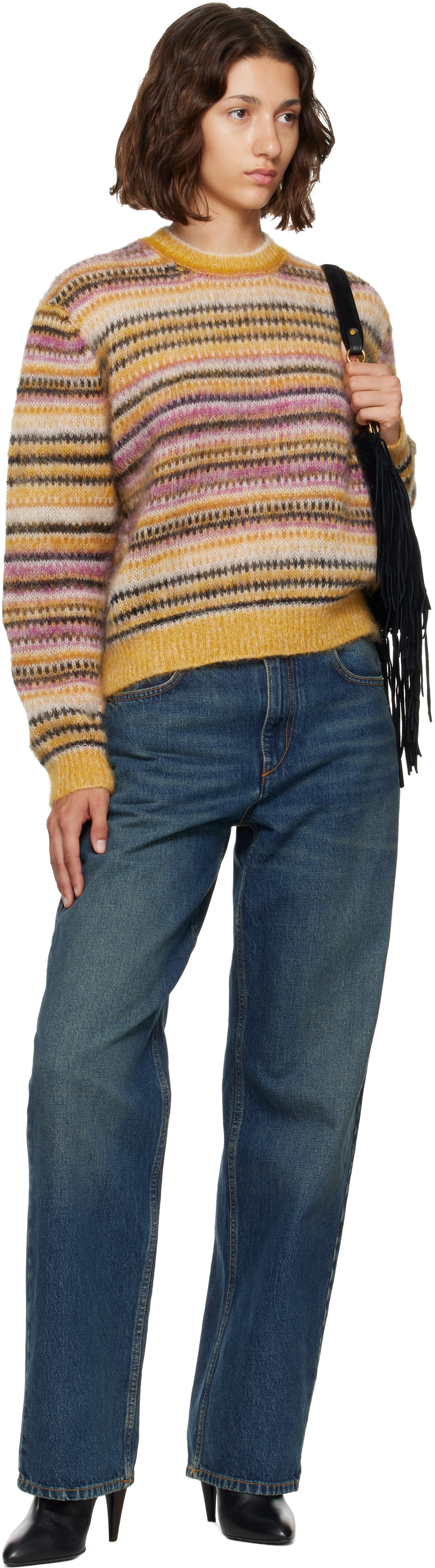 Isabel Marant Etoile - Pull Morine jaune et rose