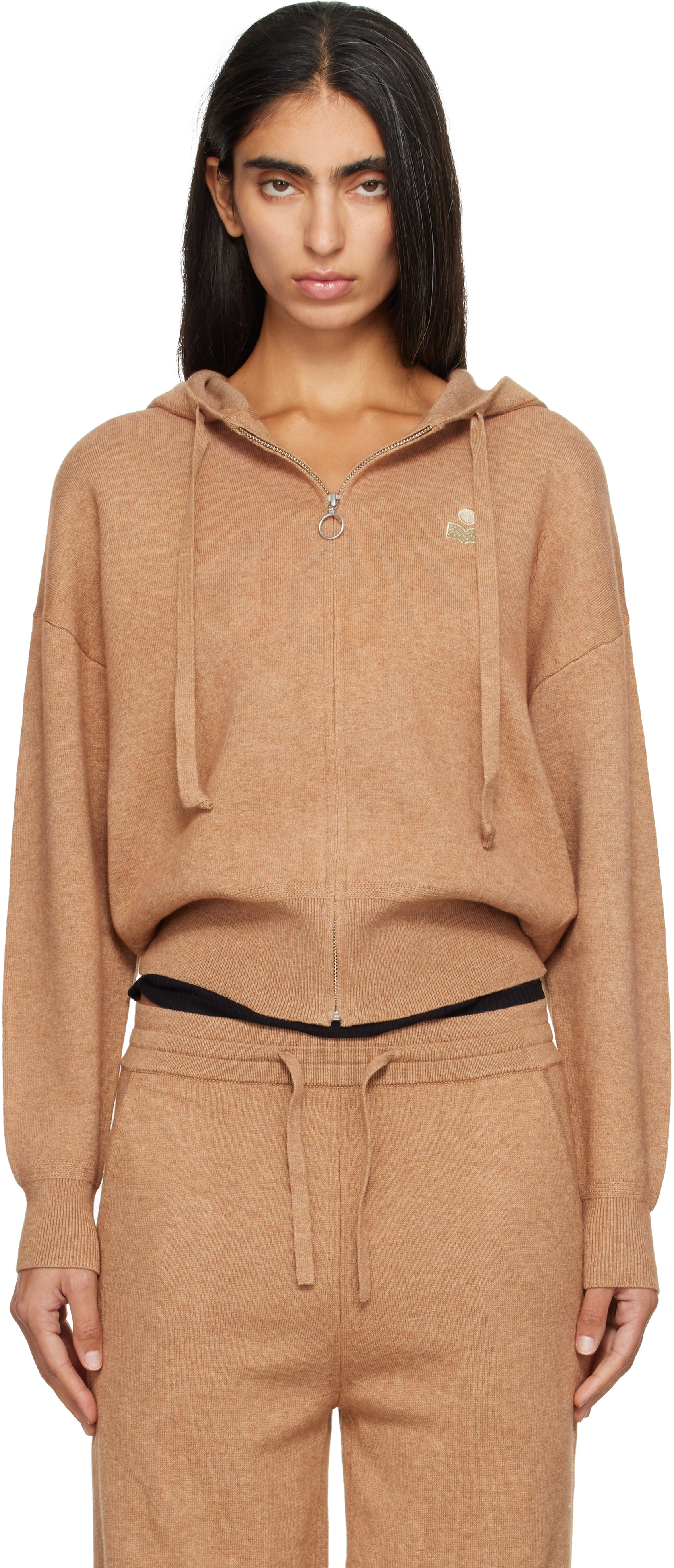 Isabel Marant Etoile - Pull à capuche Koby brun clair