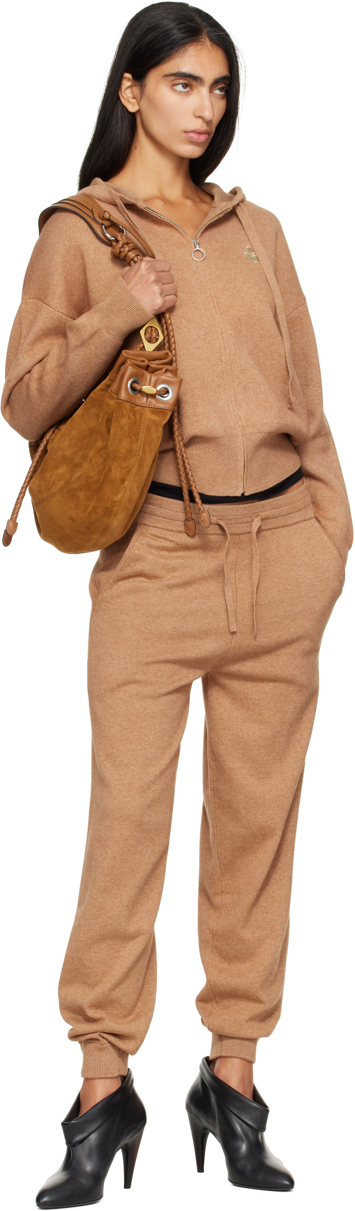 Isabel Marant Etoile - Pull à capuche Koby brun clair