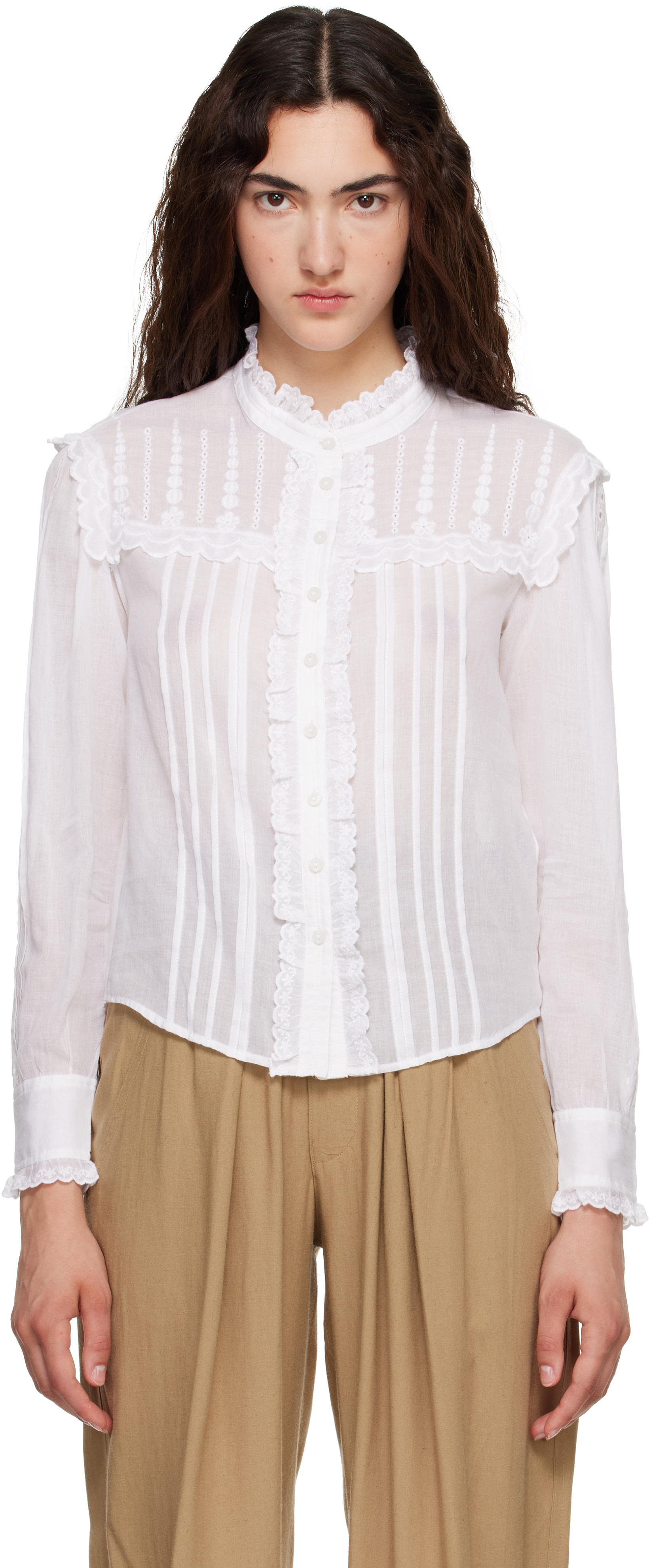 Isabel Marant Etoile - White Lonzie Blouse