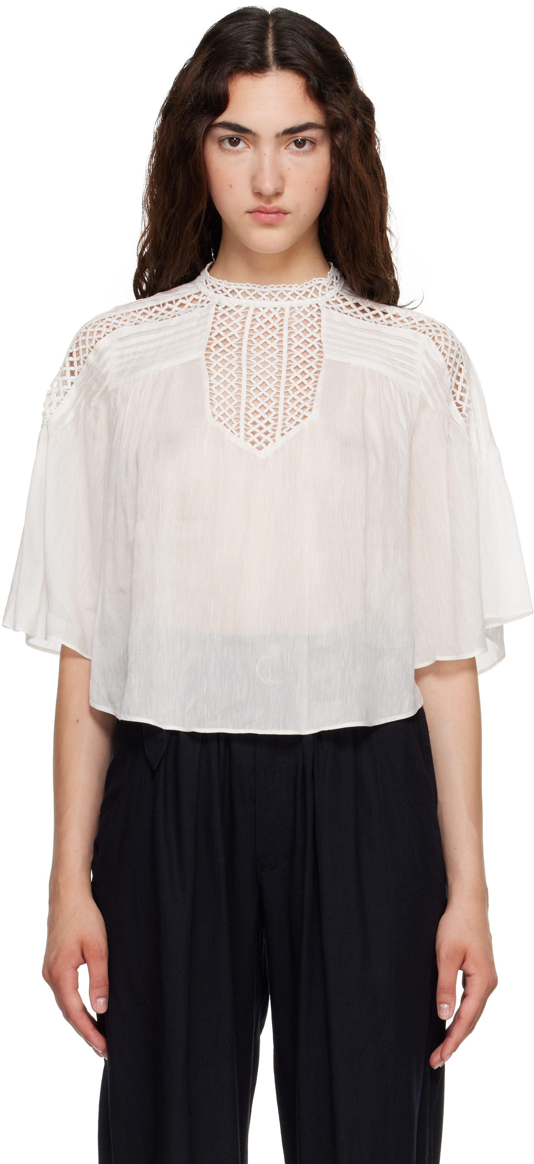 ISABEL MARANT ETOILE / ブラウス Isabel Marant Etoile: White Parina Blouse | SSENSE Taiwan