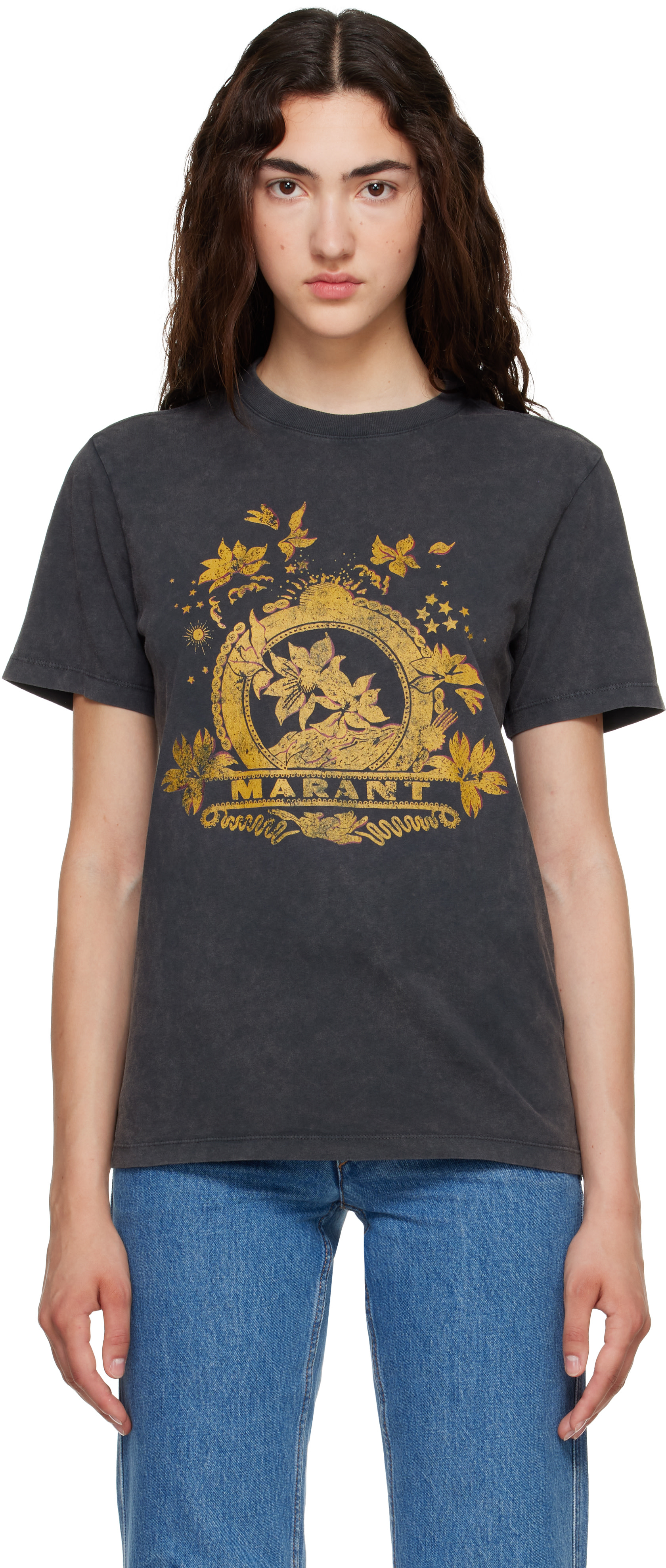 Isabel Marant Etoile: Black Zewel T-shirt | SSENSE