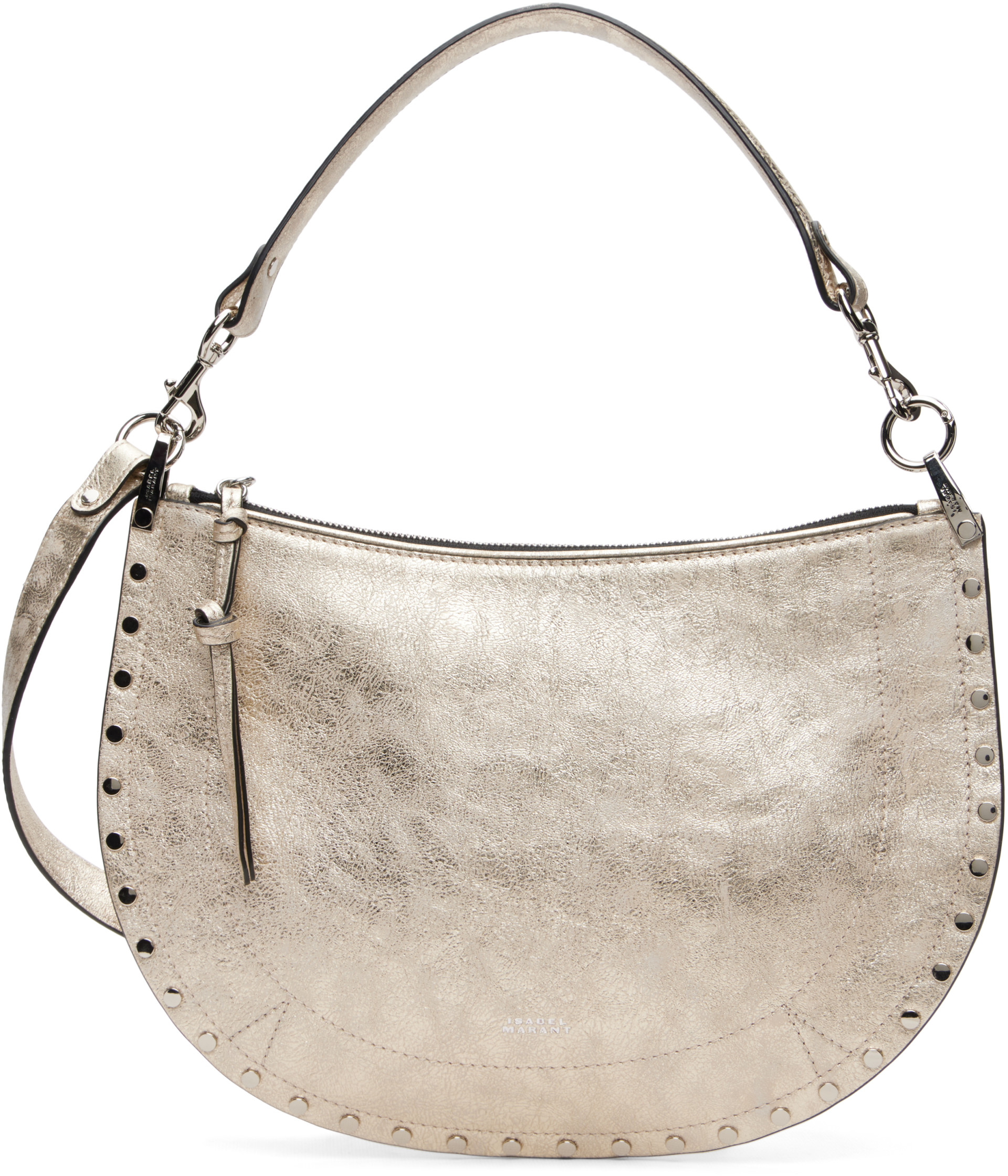 Isabel Marant: Gold Oksan Soft Zip Bag | SSENSE