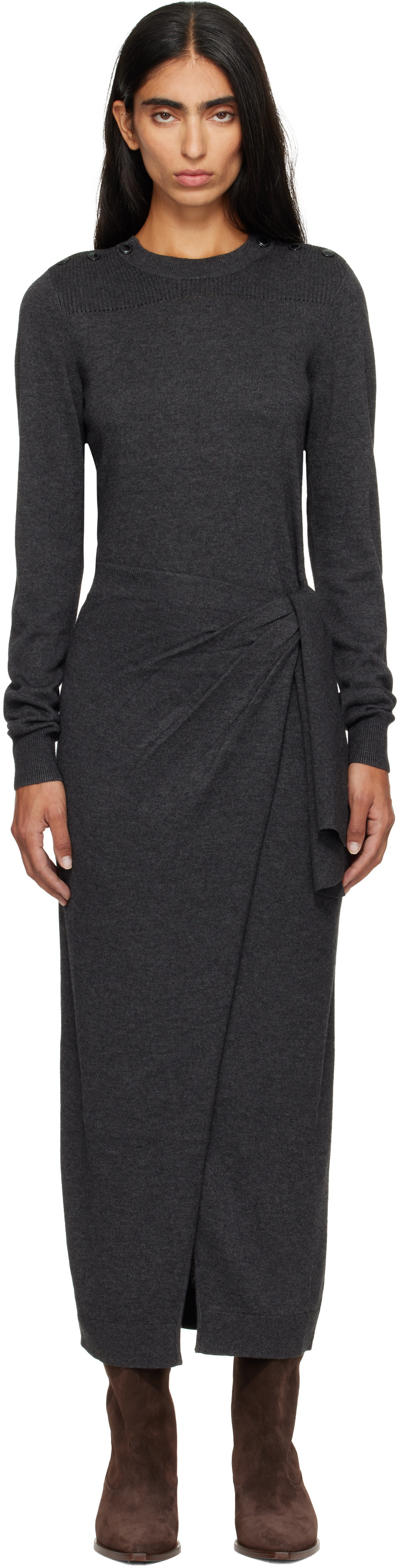 Isabel Marant - Robe longue Jozira grise