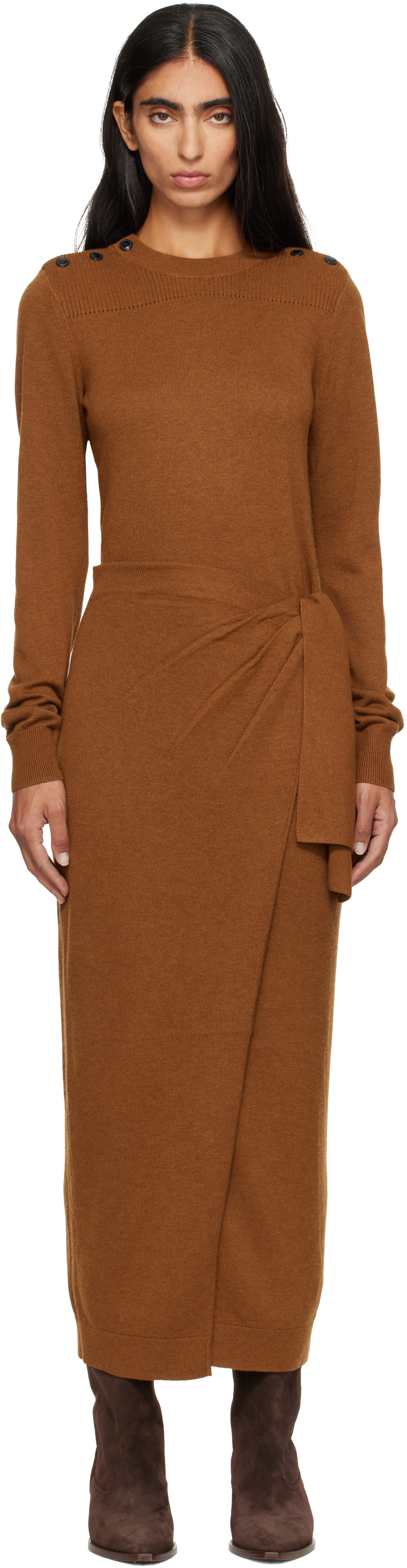 Isabel Marant - Robe longue Jozira brun clair