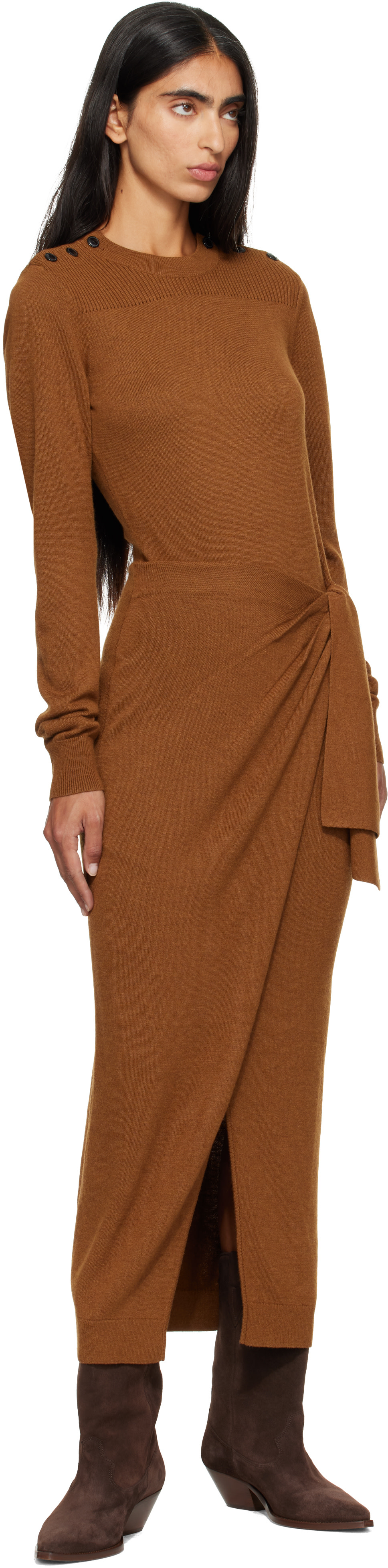 Isabel Marant - Robe longue Jozira brun clair