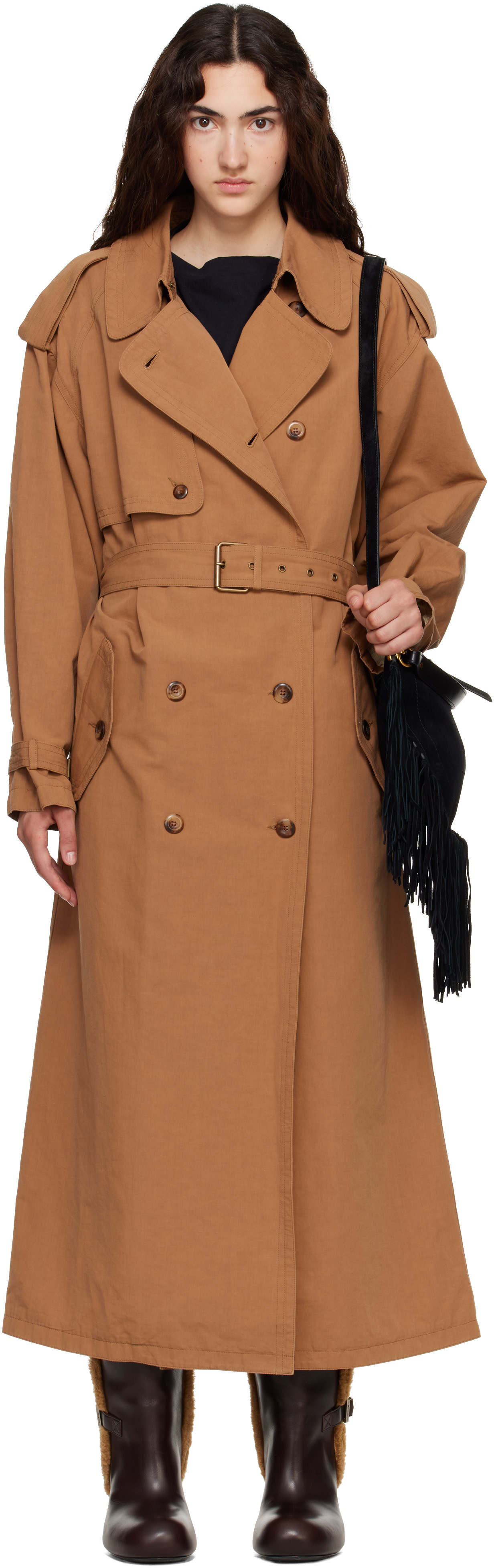 Isabel Marant - Trench Violette brun clair en coton