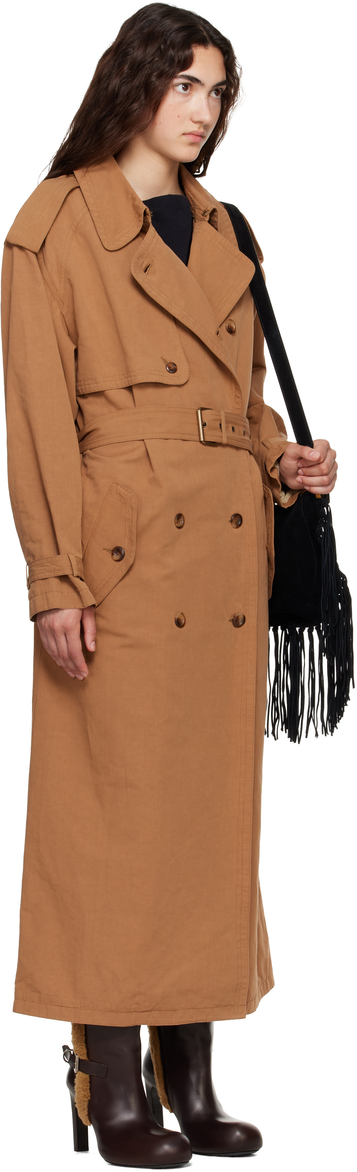 Isabel Marant - Trench Violette brun clair en coton